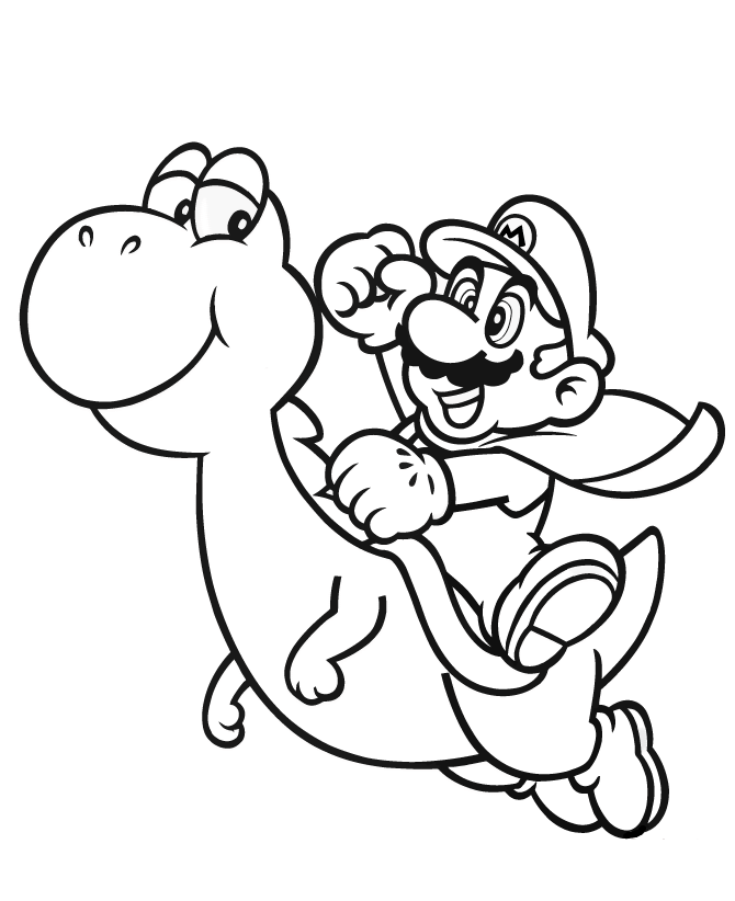 Super Mario and Yoshi Coloring Pages - SheetalColor.com