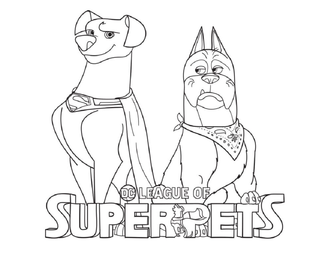 Super Pets Krypto and Ace Coloring Page for kids to Print - SheetalColor.com