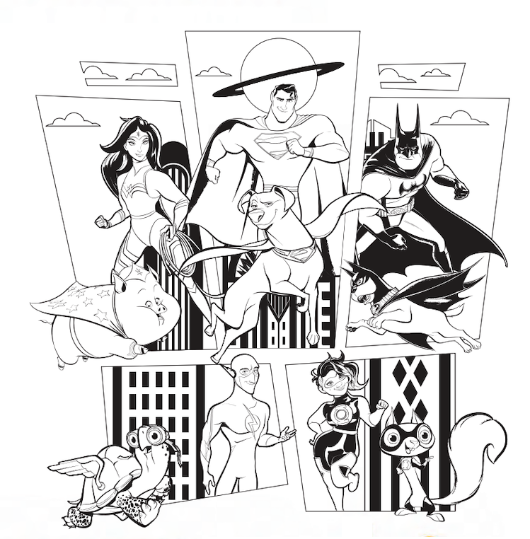 DC League of Super Pets Coloring Page for Kids - SheetalColor.com