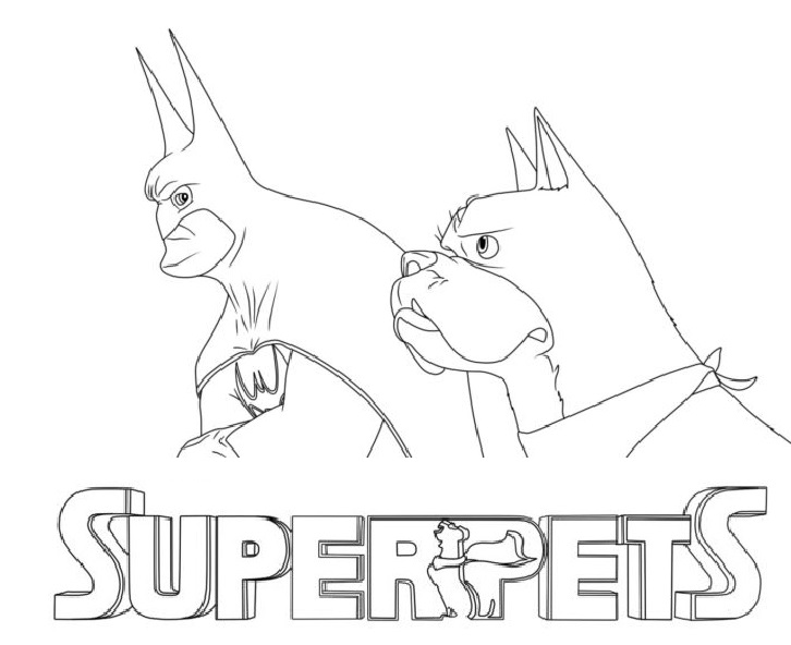 Super Pets Coloring Sheets (Krypto, Ace: Dc League Of Super-Pets
