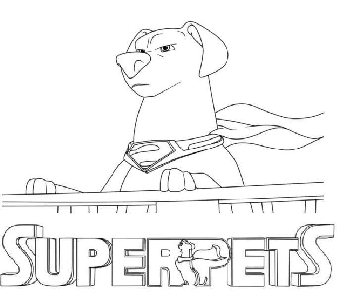 Krypto Super Pets Coloring Page for kids - SheetalColor.com