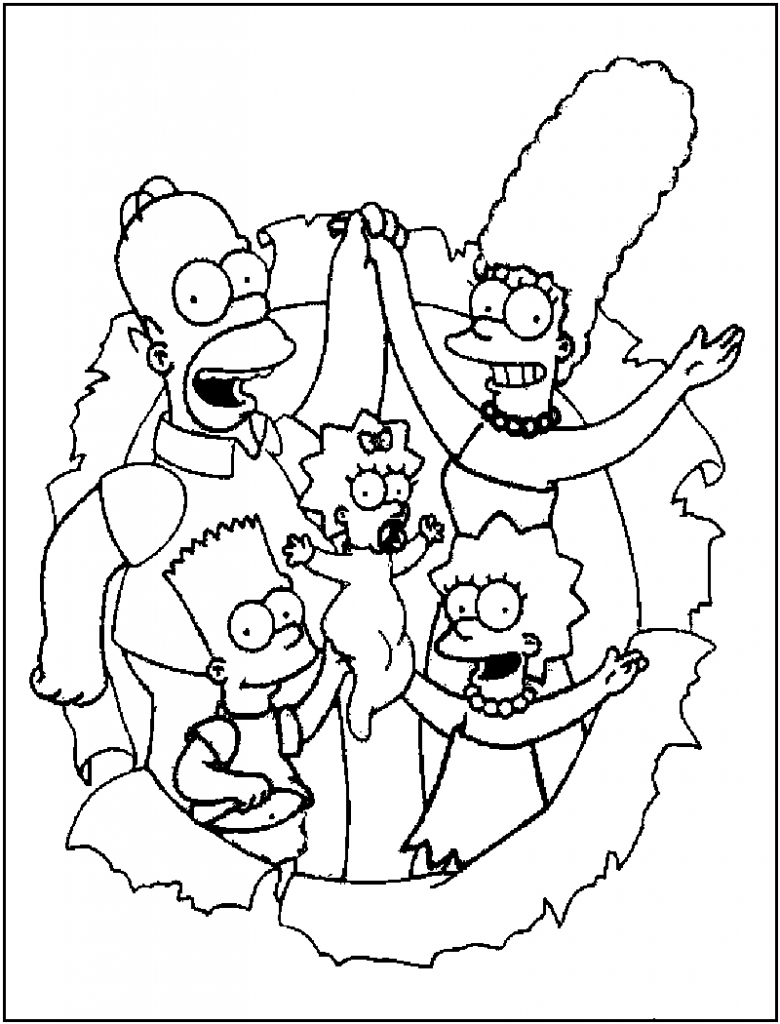 Free Printable Simpsons Coloring Pages For Kids - SheetalColor.com