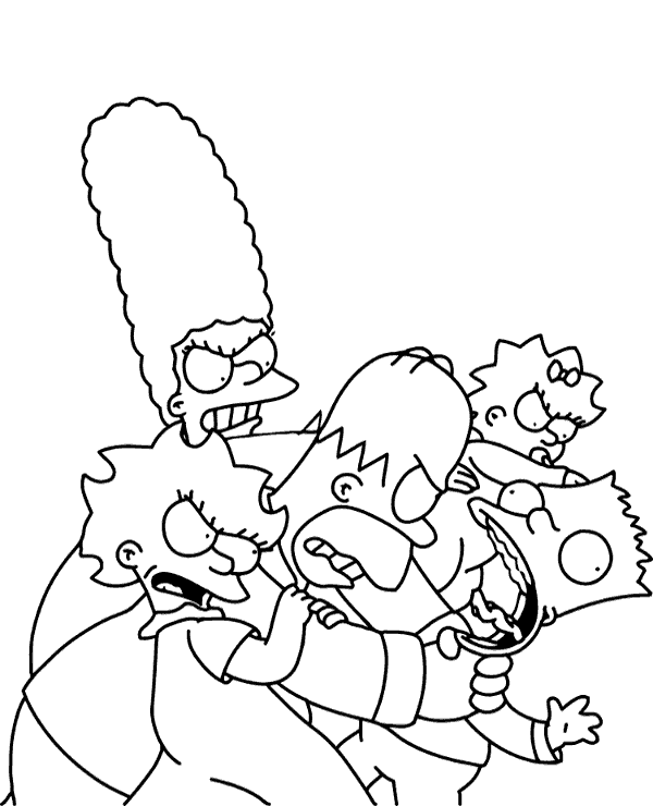 Simpsons family coloring sheet - SheetalColor.com