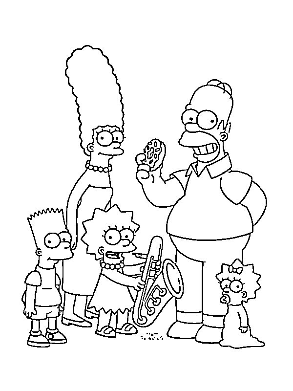 Family Simpson coloring page