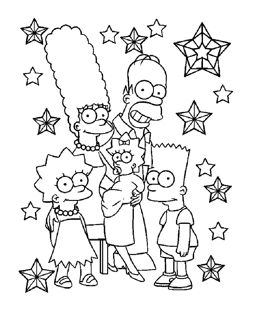 The Simpsons printable Coloring pages for kids - SheetalColor.com