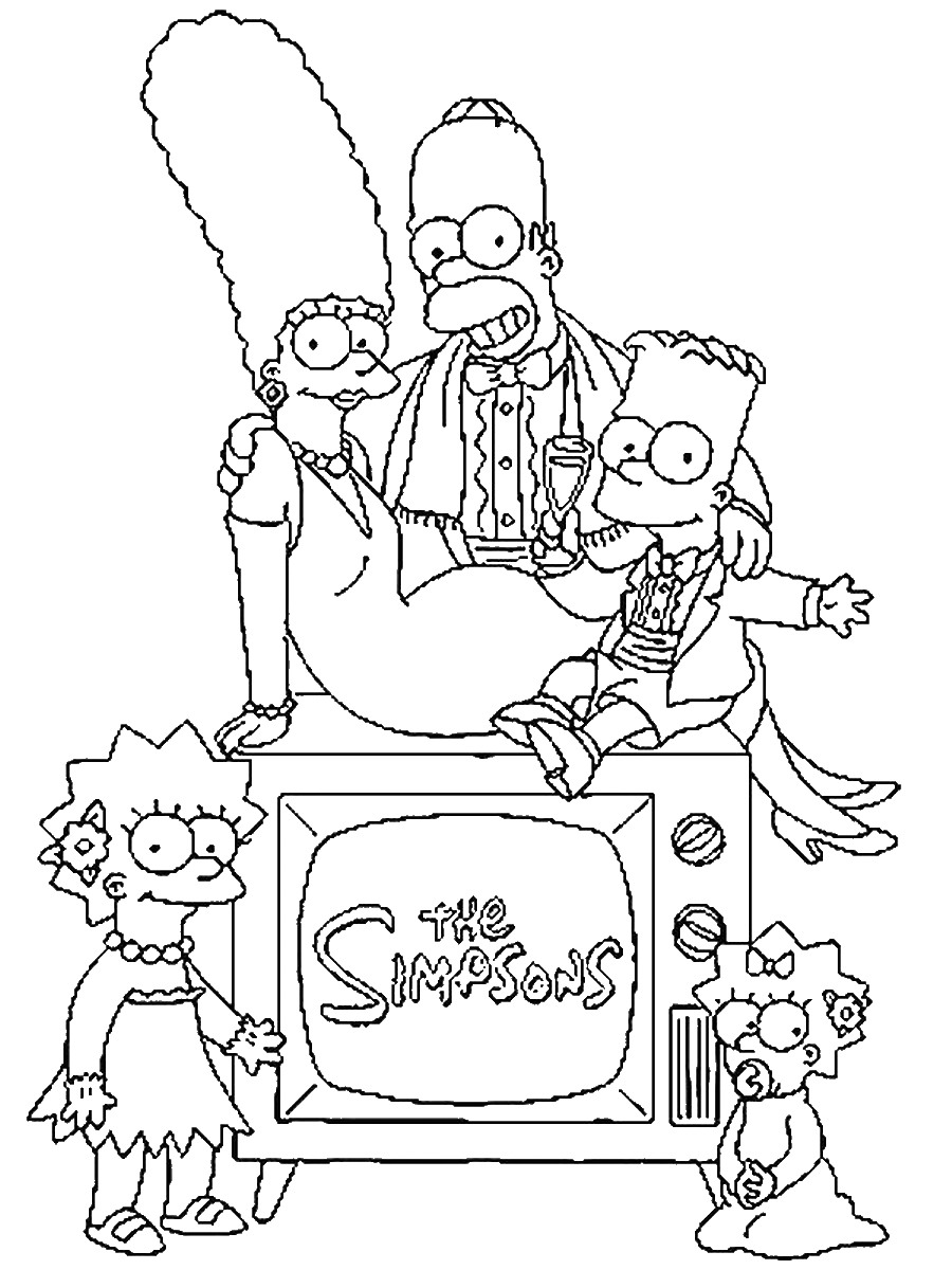 The Simpsons printable Coloring pages for kids - SheetalColor.com