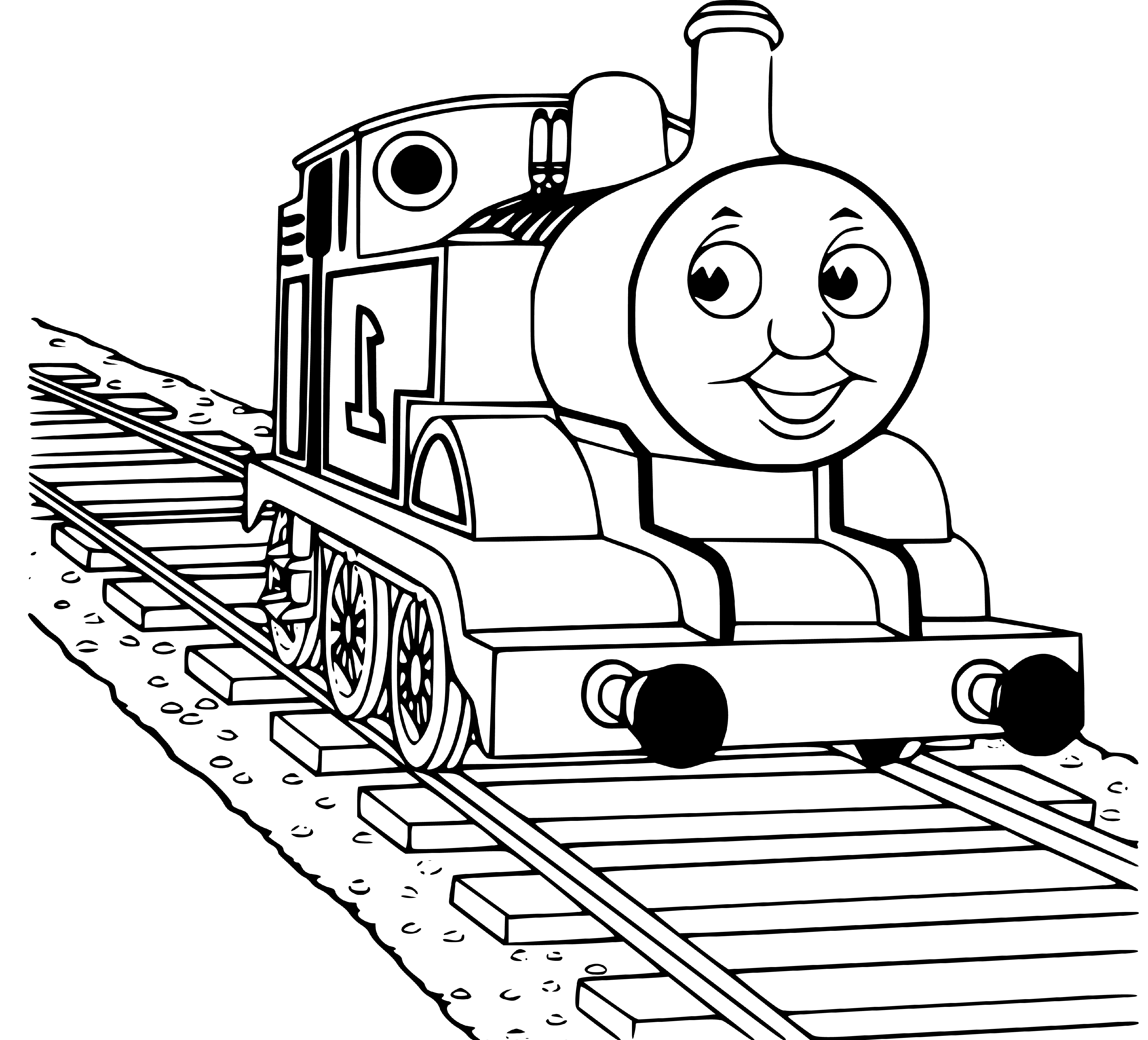 Simple Train Thomas Coloring Page - SheetalColor.com