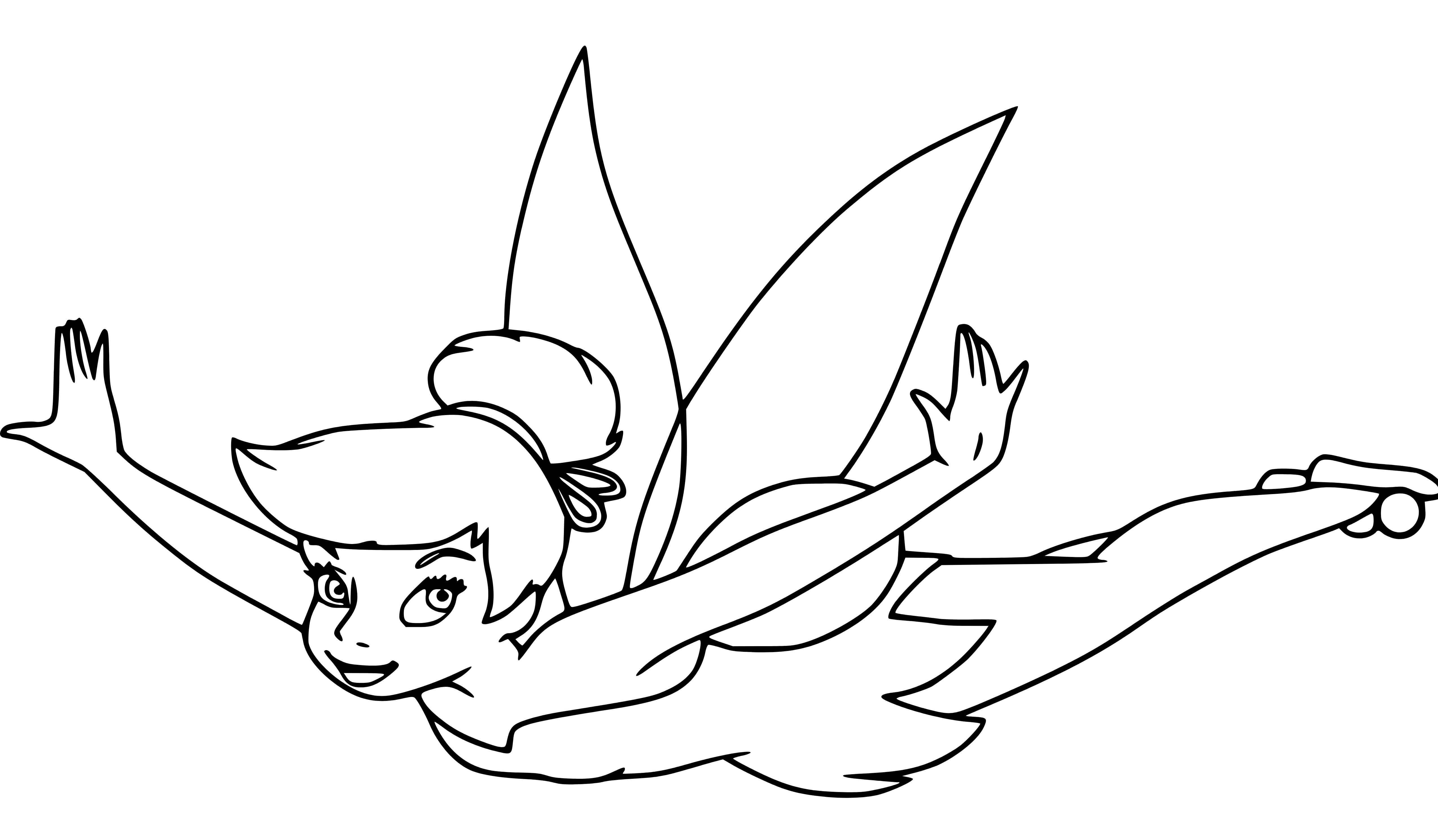 Tinker Bell Flying Coloring Page - SheetalColor.com