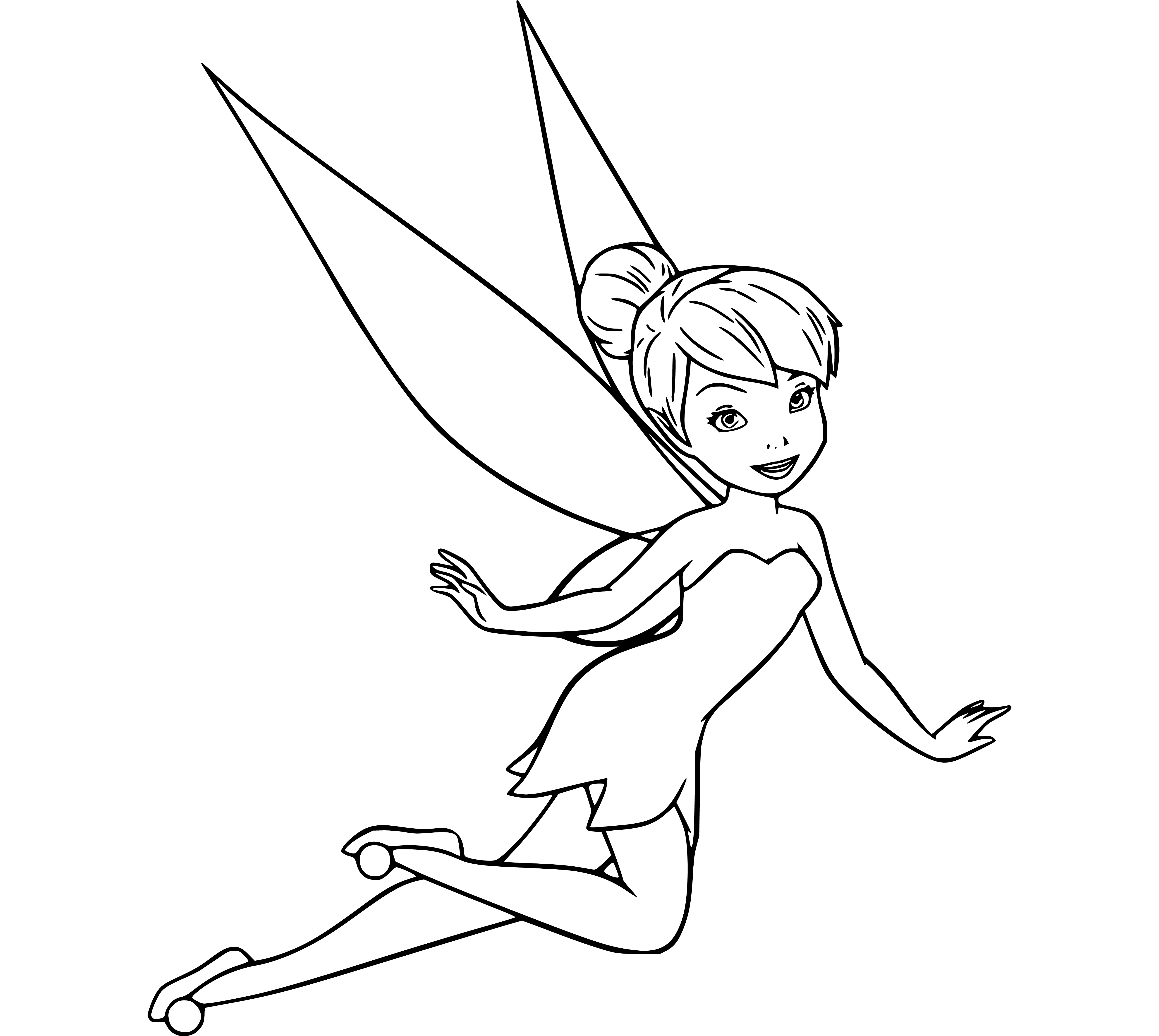 Tinker Bell flying Coloring Page for kids - SheetalColor.com