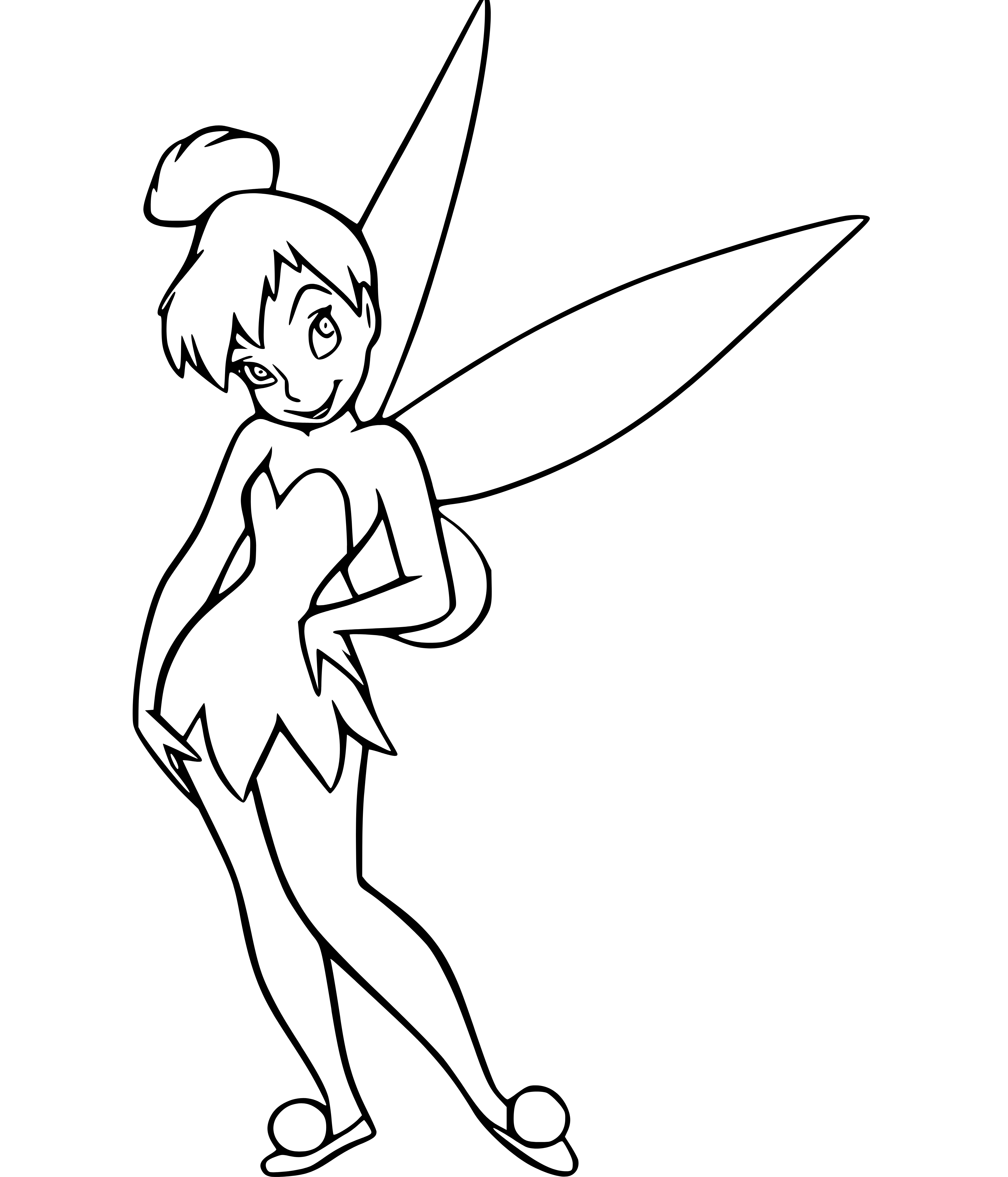 Tinker Bell Lovely Coloring Page for Children - SheetalColor.com