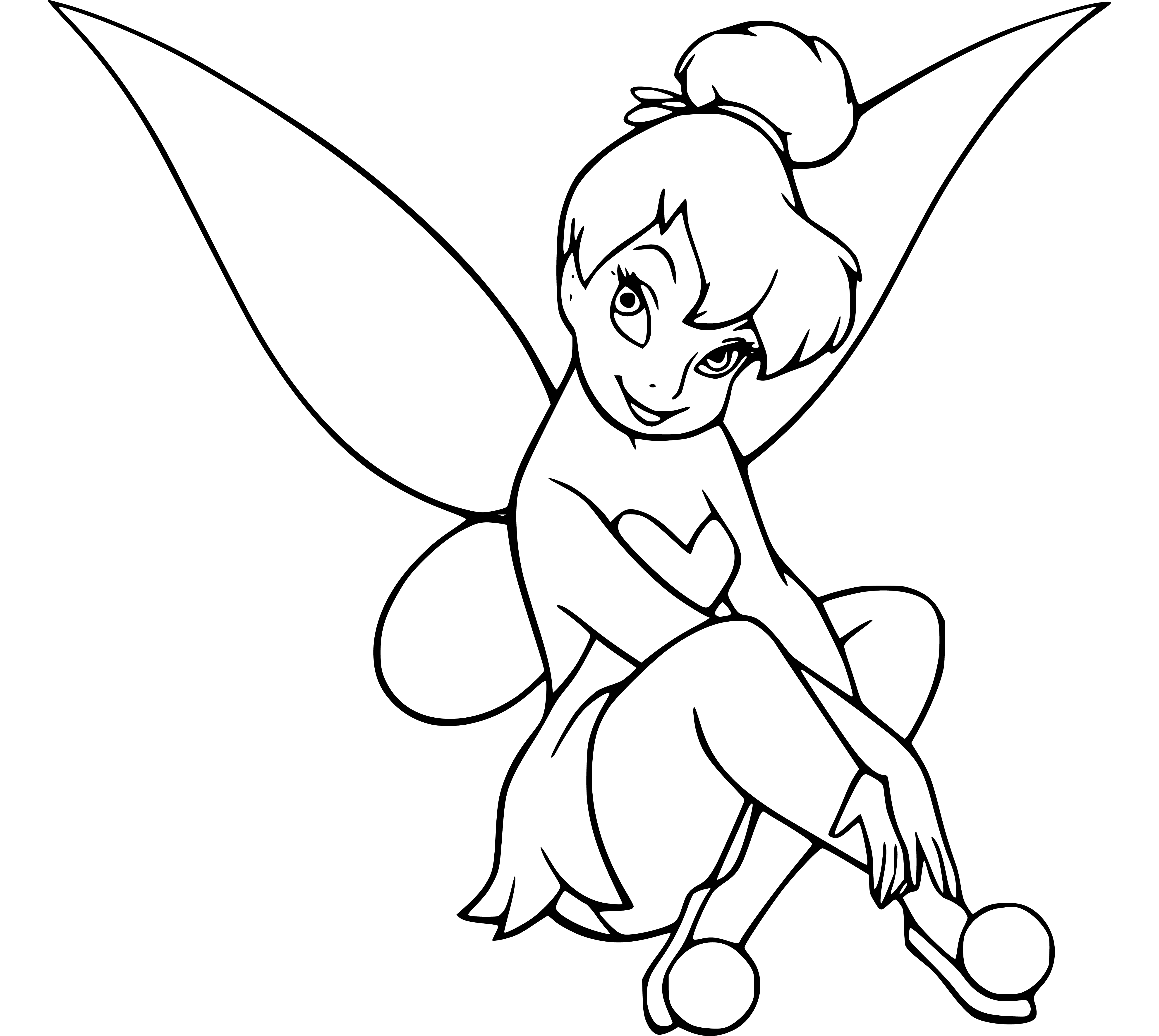 Cute Tinker Bell Coloring Page - SheetalColor.com