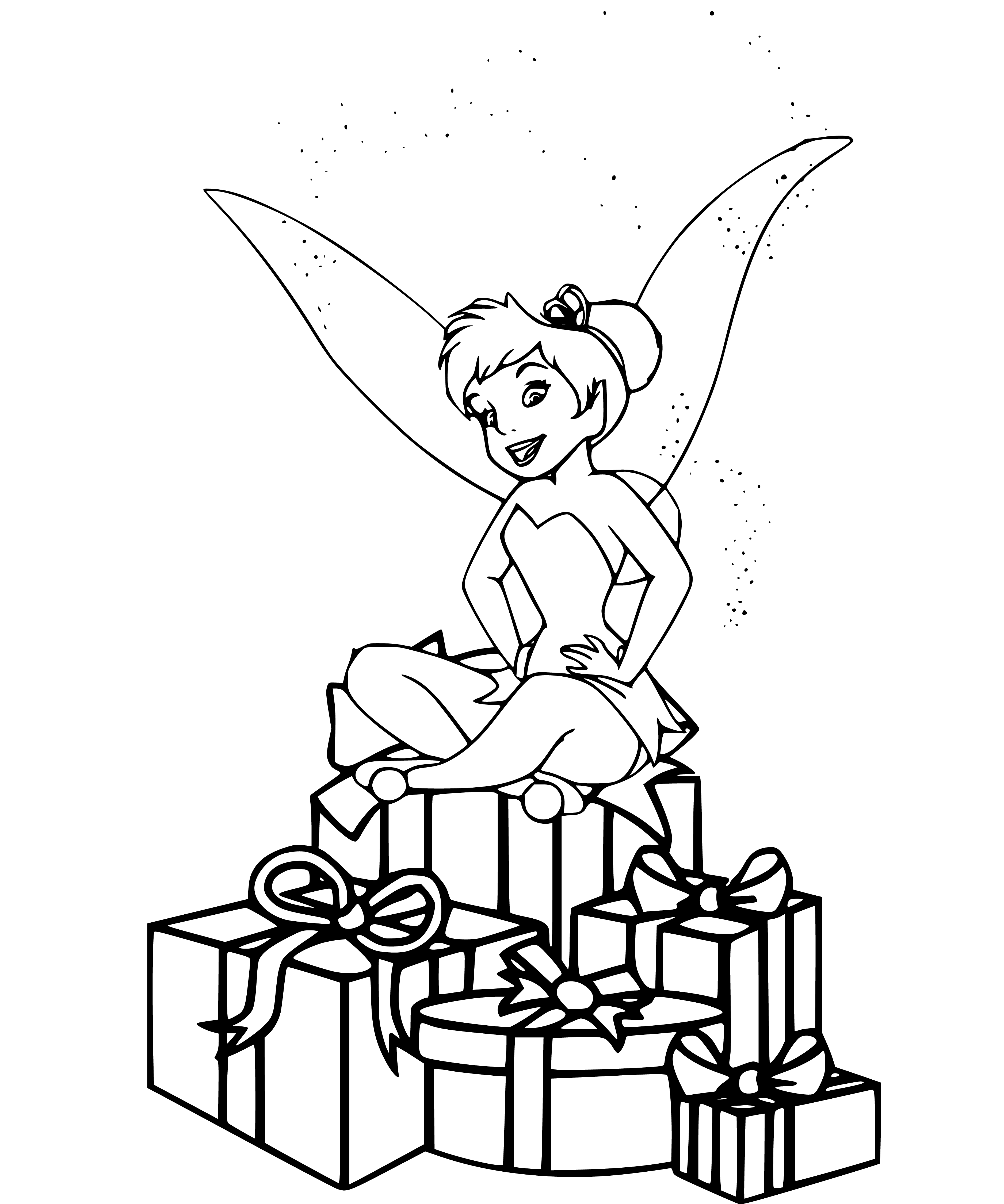 Printable Tinker Bell Coloring Sheets Easy for Kids - Blank Outline ...