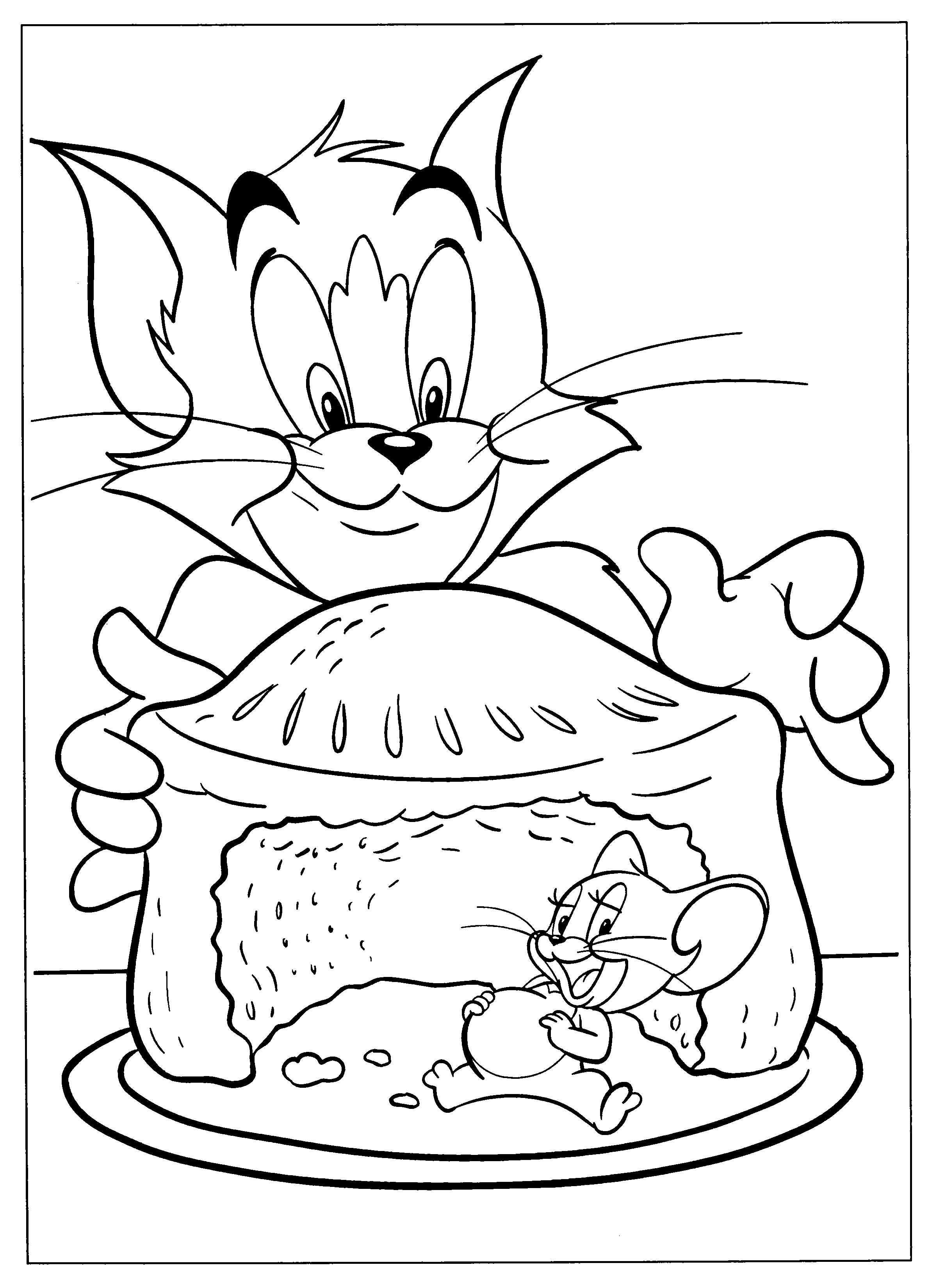Happy Tom and Jerry Coloring Page - SheetalColor.com