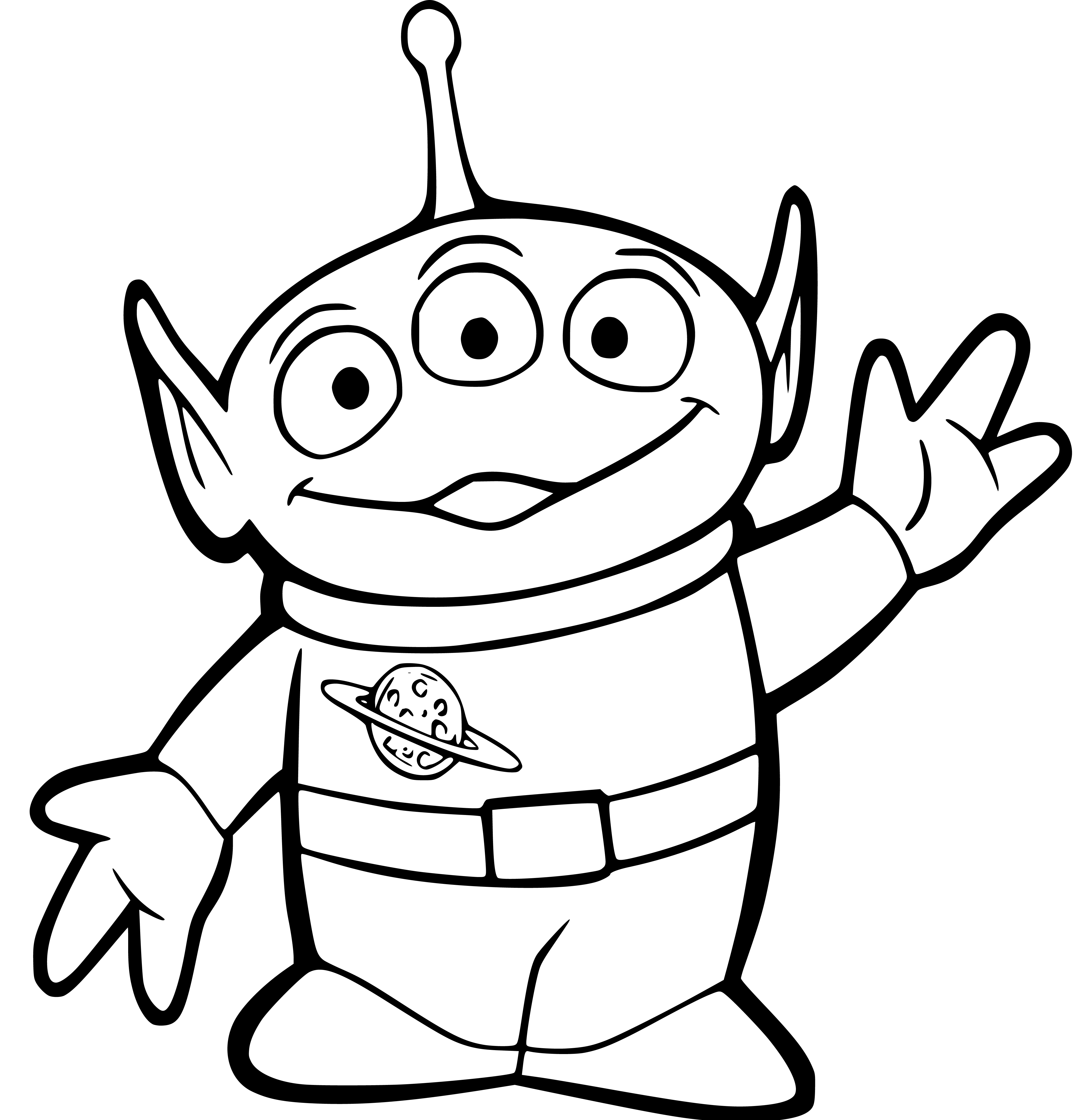 Toy Story's Alien (3-eyed) Coloring Pages - SheetalColor.com