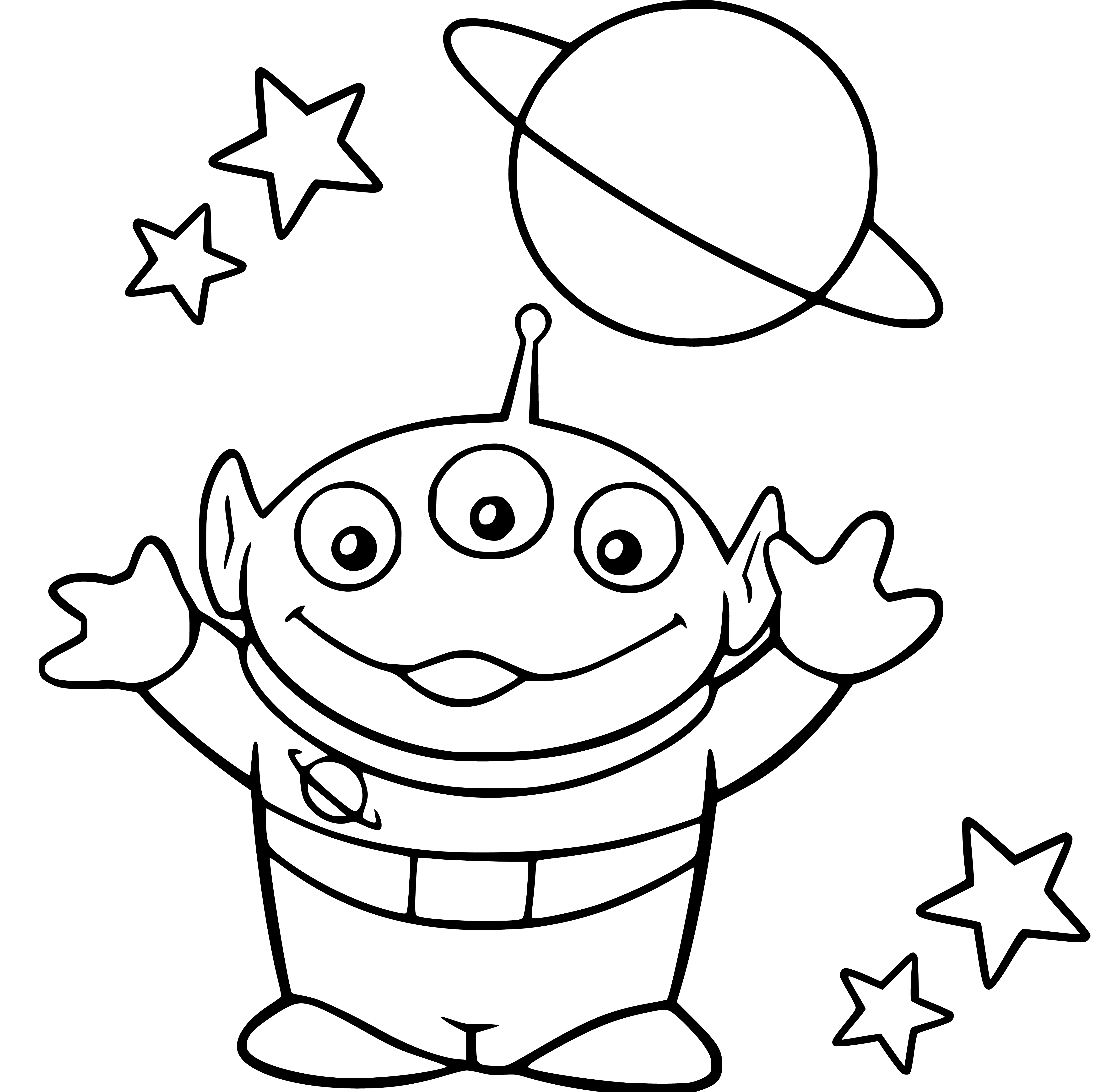 Toy Story: Aliens Stars Coloring Sheets for Kids - SheetalColor.com