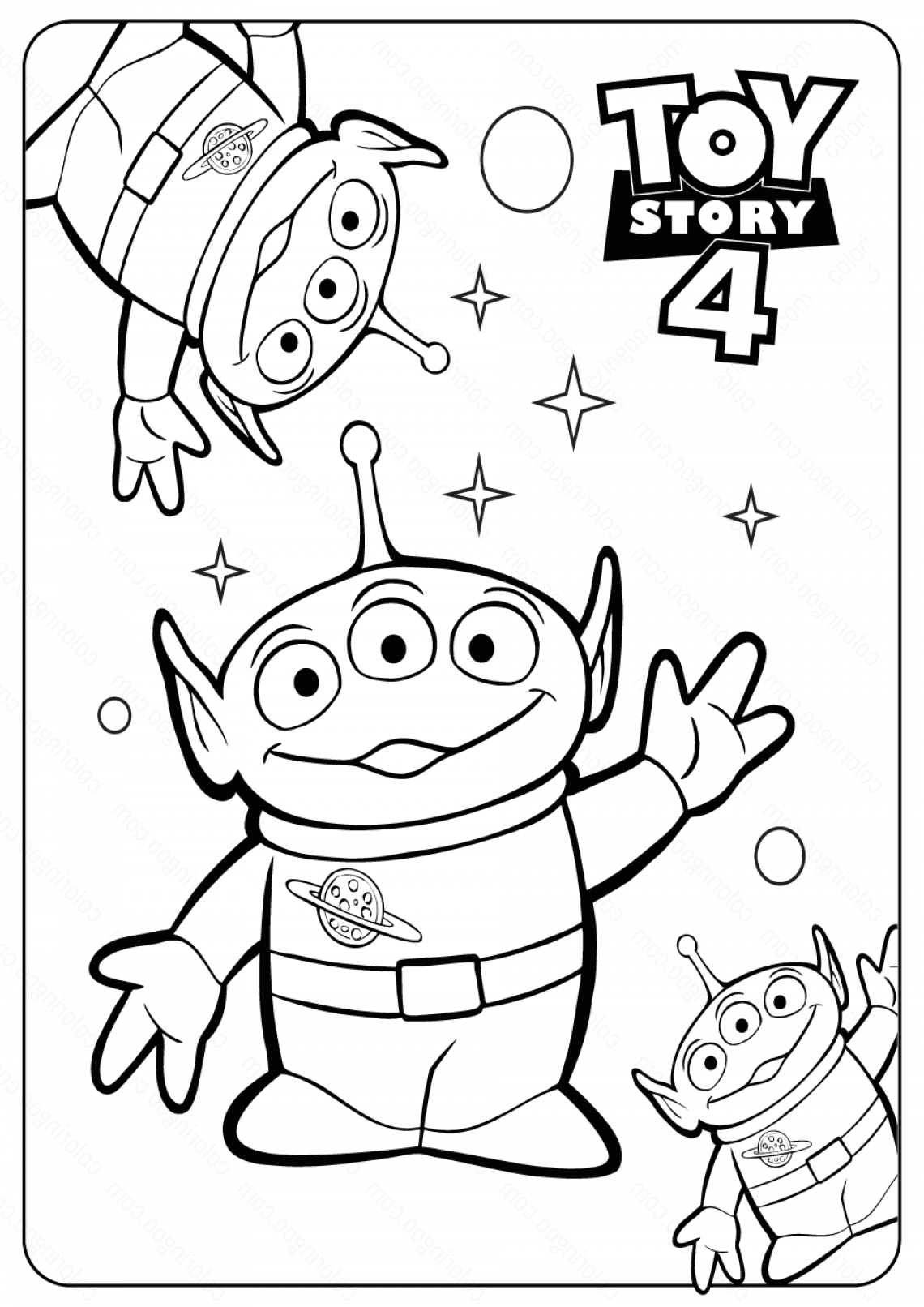Toy Story 4 Aliens Coloring Pages for kids - SheetalColor.com