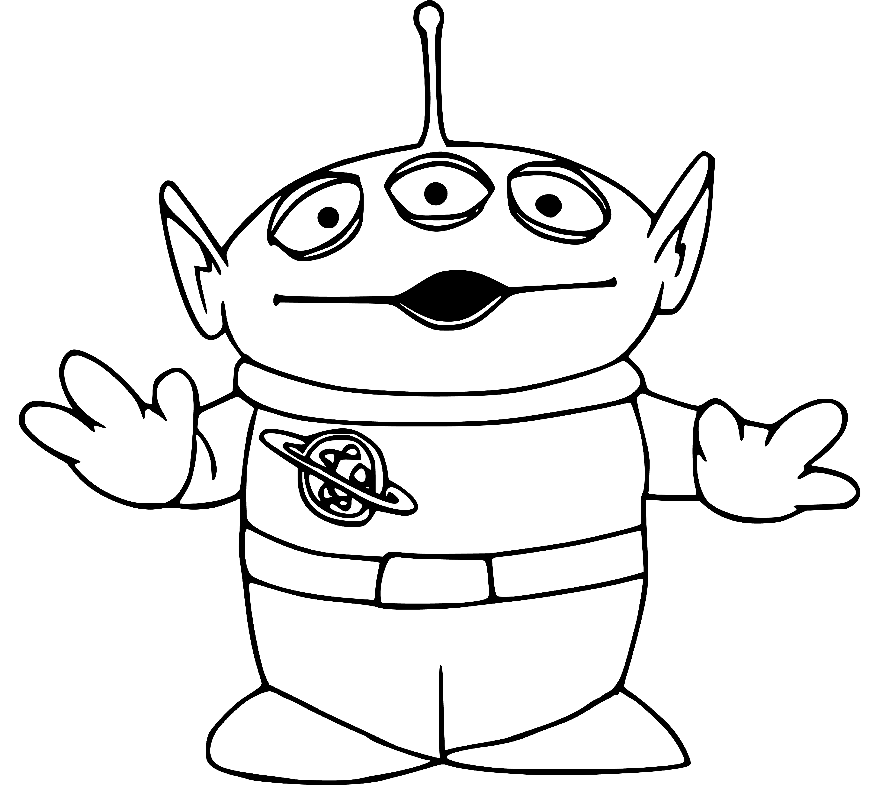 Toy Story Aliens Simple Coloring Page for Kids Printable - SheetalColor.com