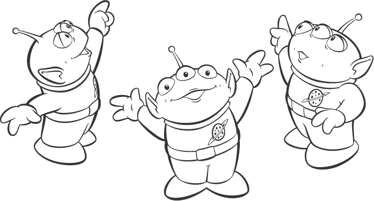 Toy Story Aliens Coloring Pages for Kids - SheetalColor.com