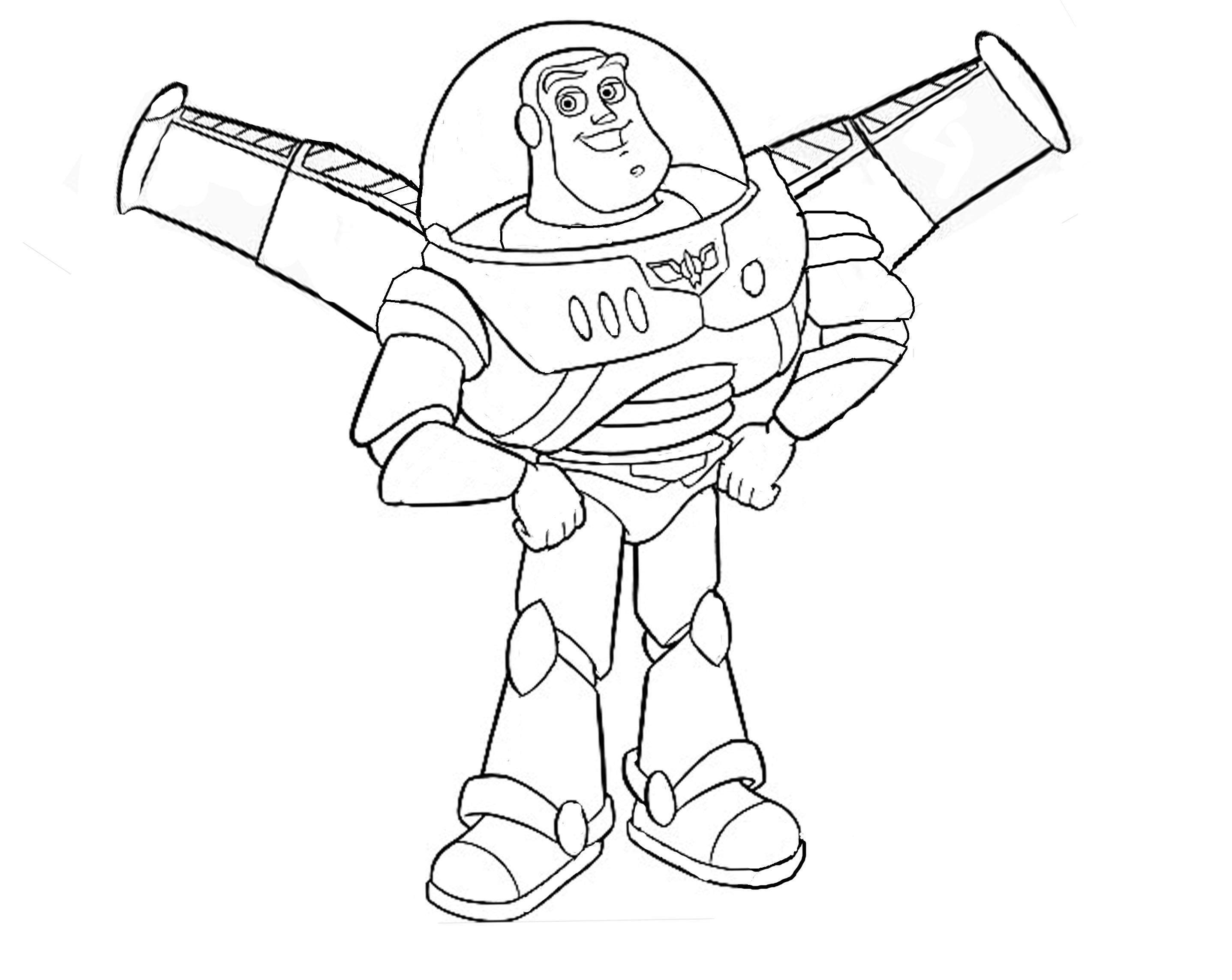 Buzz Lightyear with his wings - Toy Story Kids Coloring Pages - SheetalColor.com