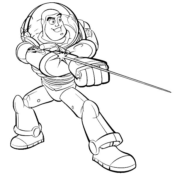 Buzz Lightyear fighting - Toy Story Kids Coloring Pages - SheetalColor.com