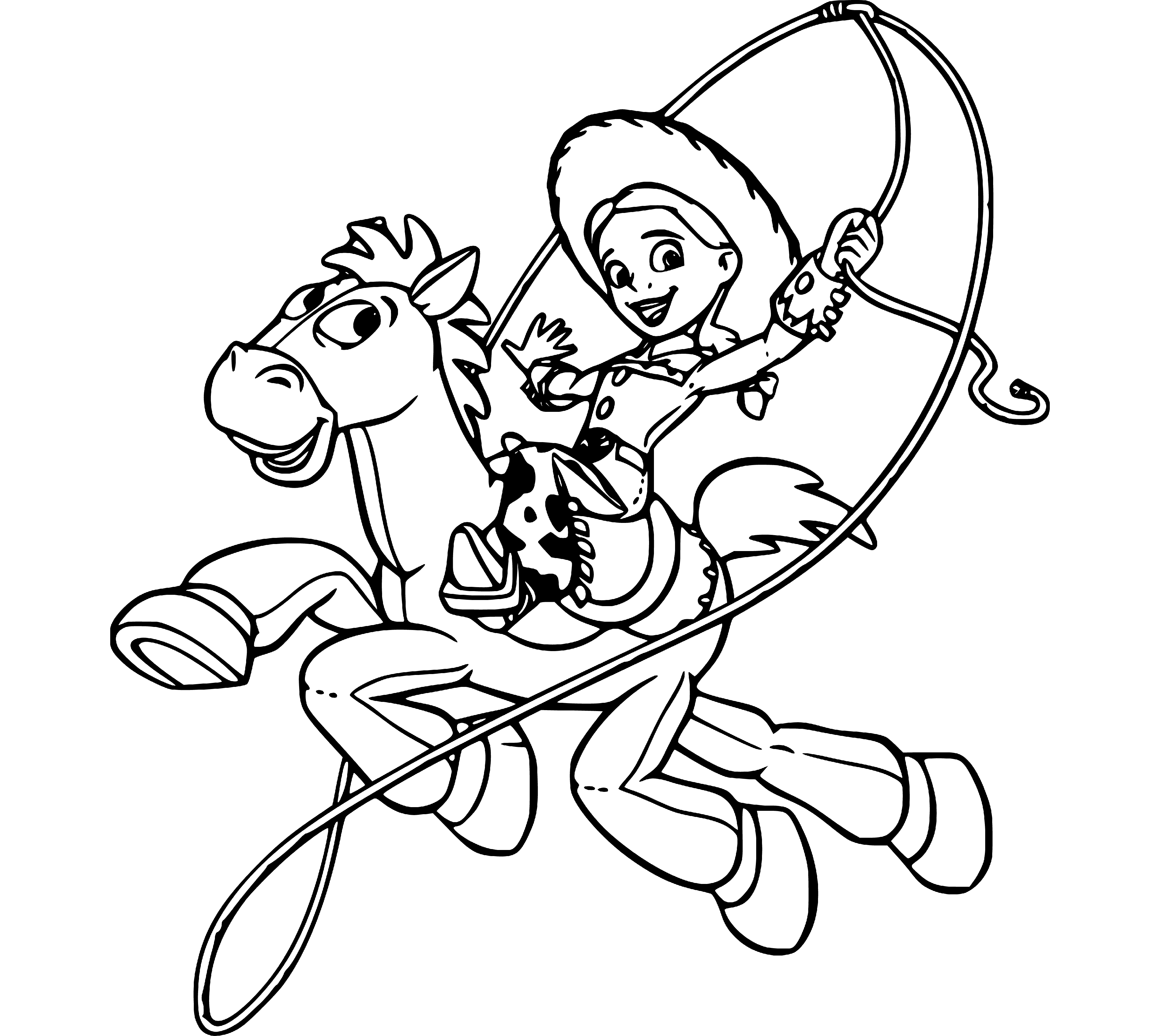 Jessie riding a horse Coloring Pages (Toy Story) - SheetalColor.com