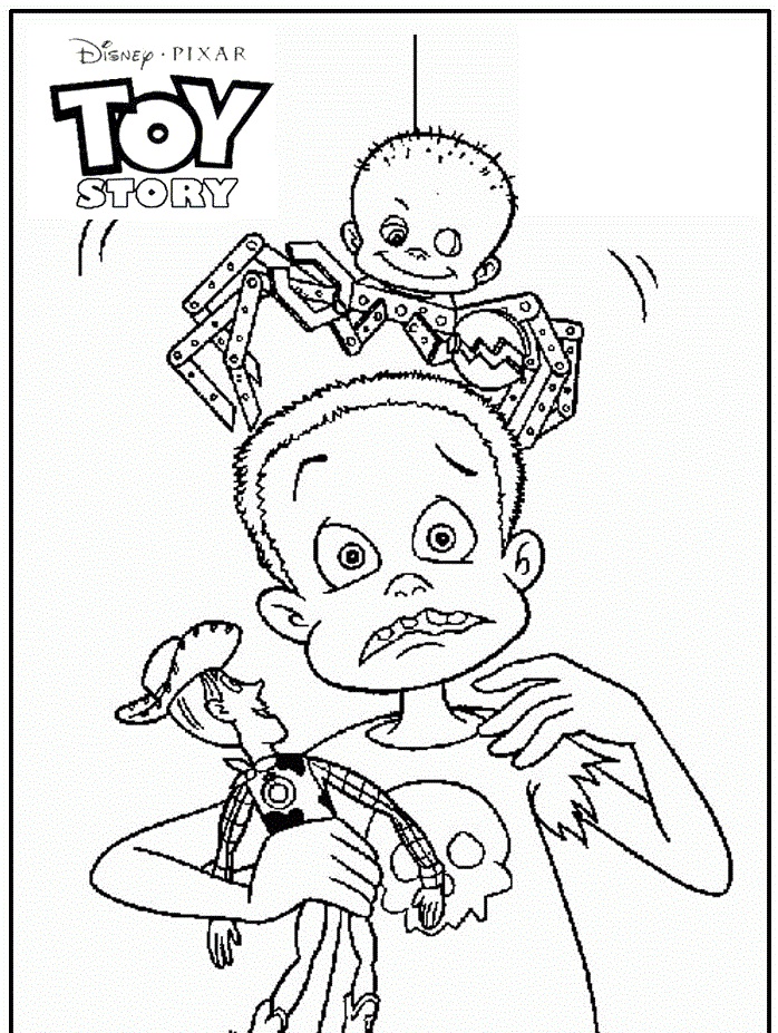 Toy Story Sid Phillips Coloring Sheets (Andy's Neighbor) - Coloring Sheets