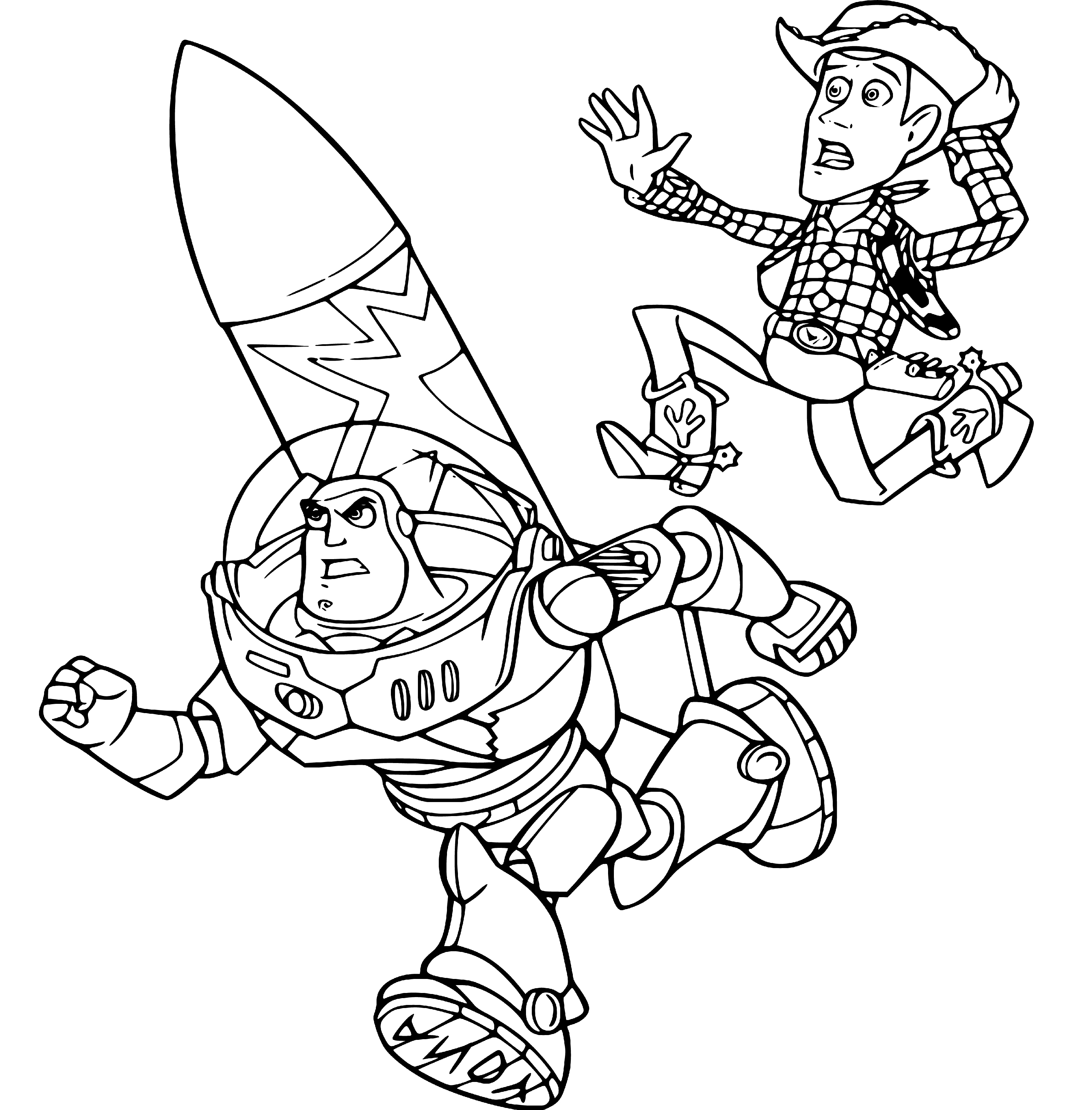 Toy Story: Woody and Buzz Coloring Page for Kids Printable - SheetalColor.com