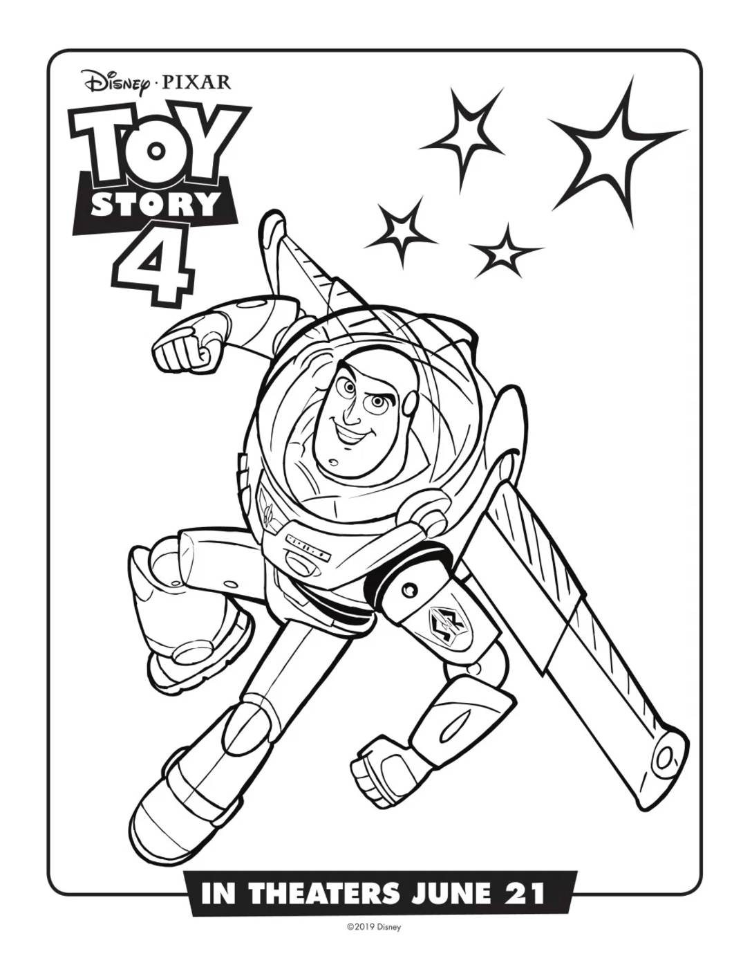 Printable Toy Story Coloring Sheets Easy for Kids - Blank Outline