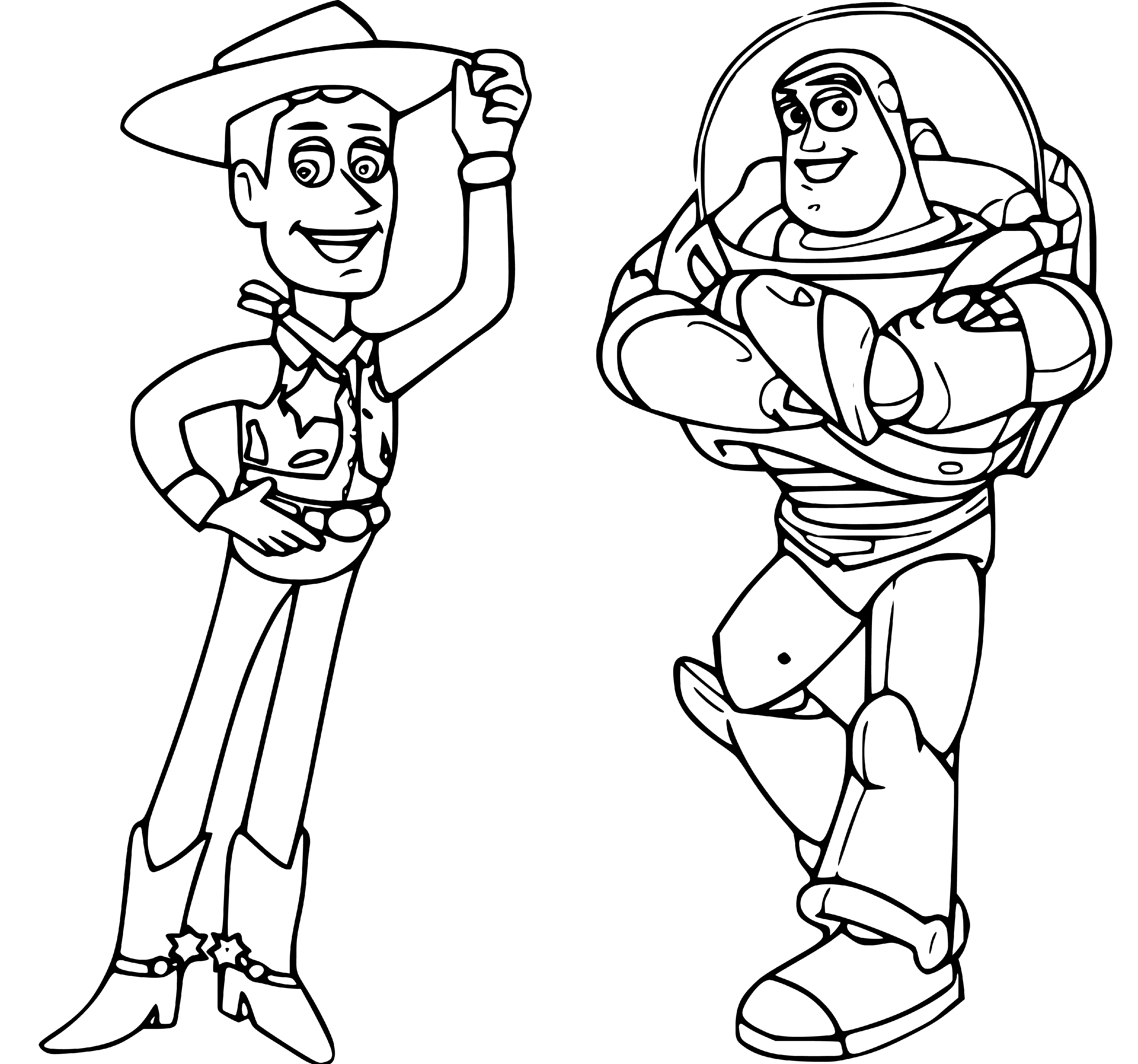 Woody and Buzz Lightyear Coloring Pages - SheetalColor.com