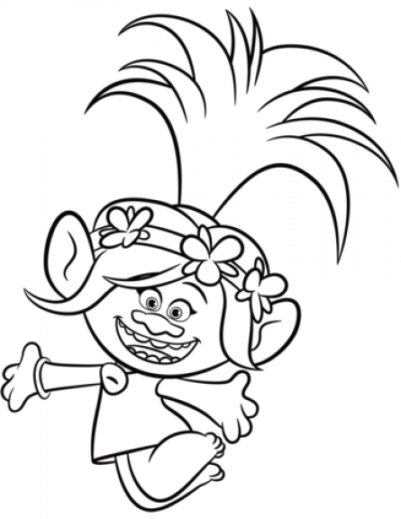Poppy from Trolls coloring page | Free Printable Coloring Pages