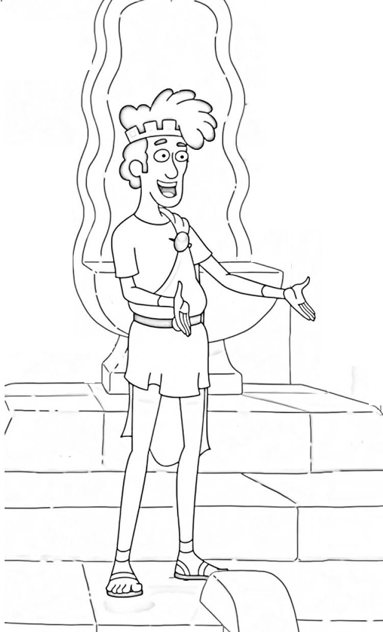 King Tyrannis Coloring Page (Krapopolis) - SheetalColor.com