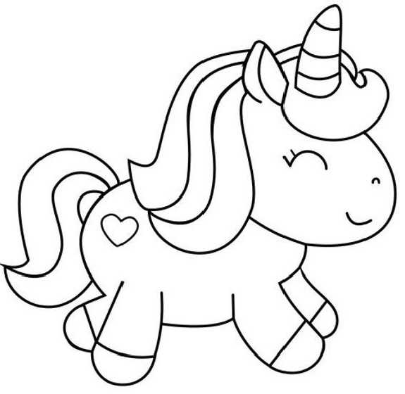 Unicorn as Baby Coloring Page - SheetalColor.com
