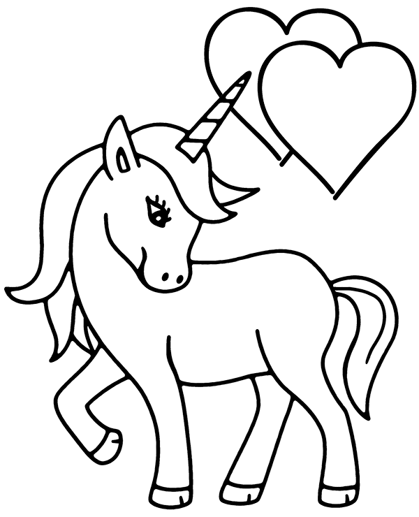 Simple unicorn coloring page to print | Coloriage licorne à ...