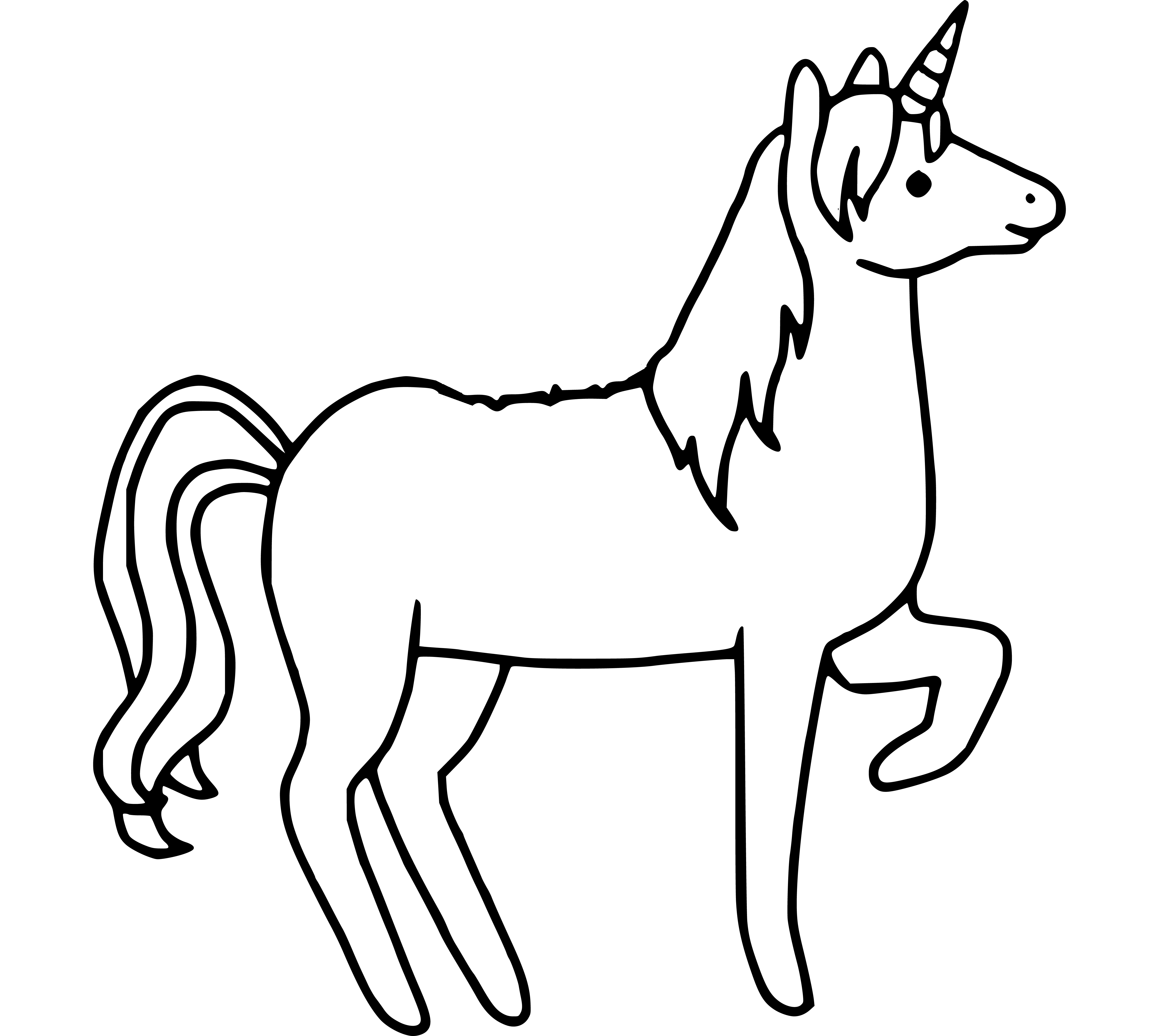 Simple Unicorn Coloring Page Easy for Kids - SheetalColor.com