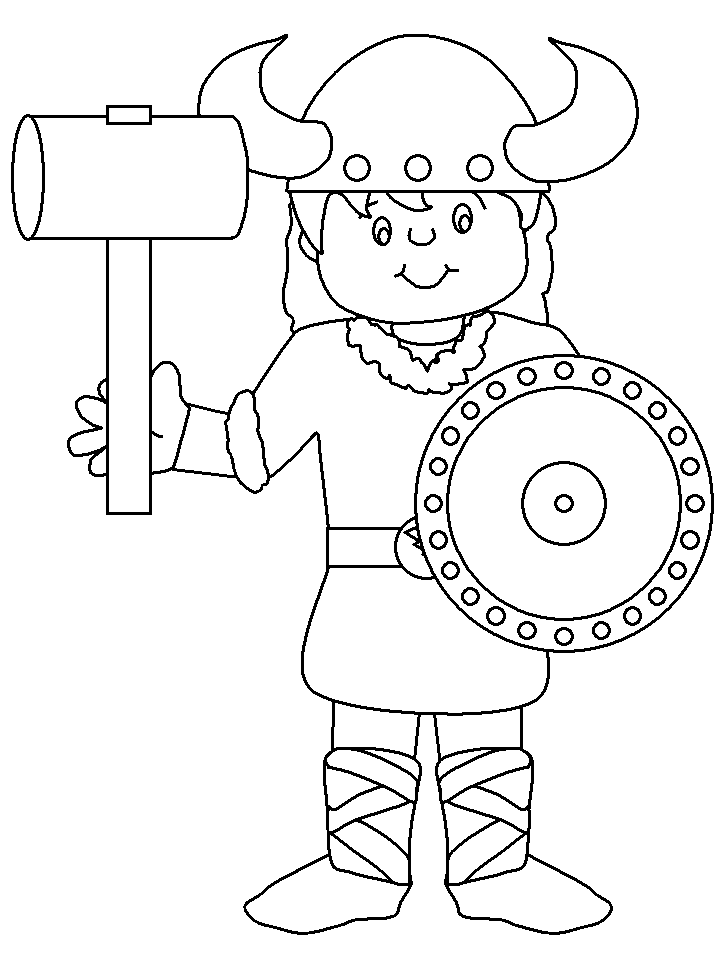 Viking child coloring page to print - SheetalColor.com