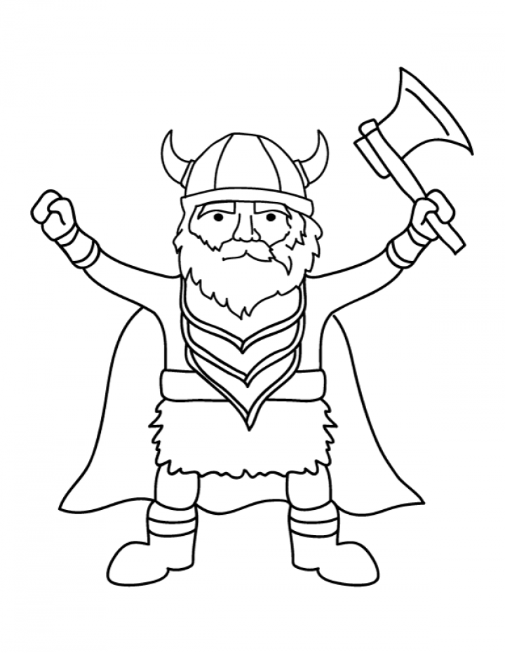 Free printable Viking cartoon coloring page - SheetalColor.com