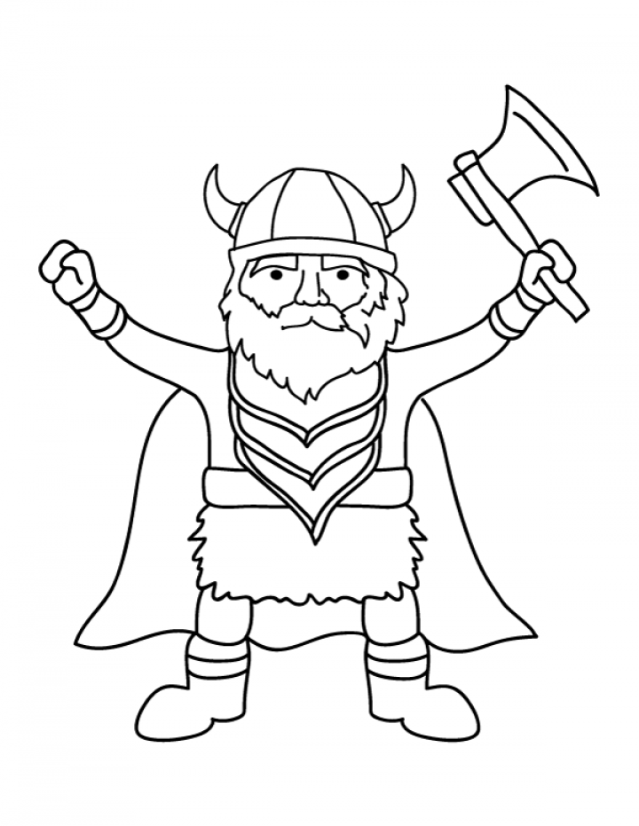 Printable Vikings Coloring Sheets Easy for Kids - Blank Outline ...