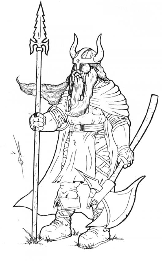 Viking warrior coloring sheet - SheetalColor.com