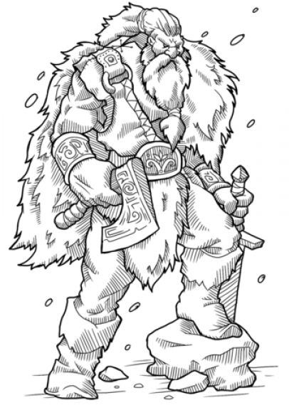 Viking Warrior with Axe and Sword coloring page - SheetalColor.com