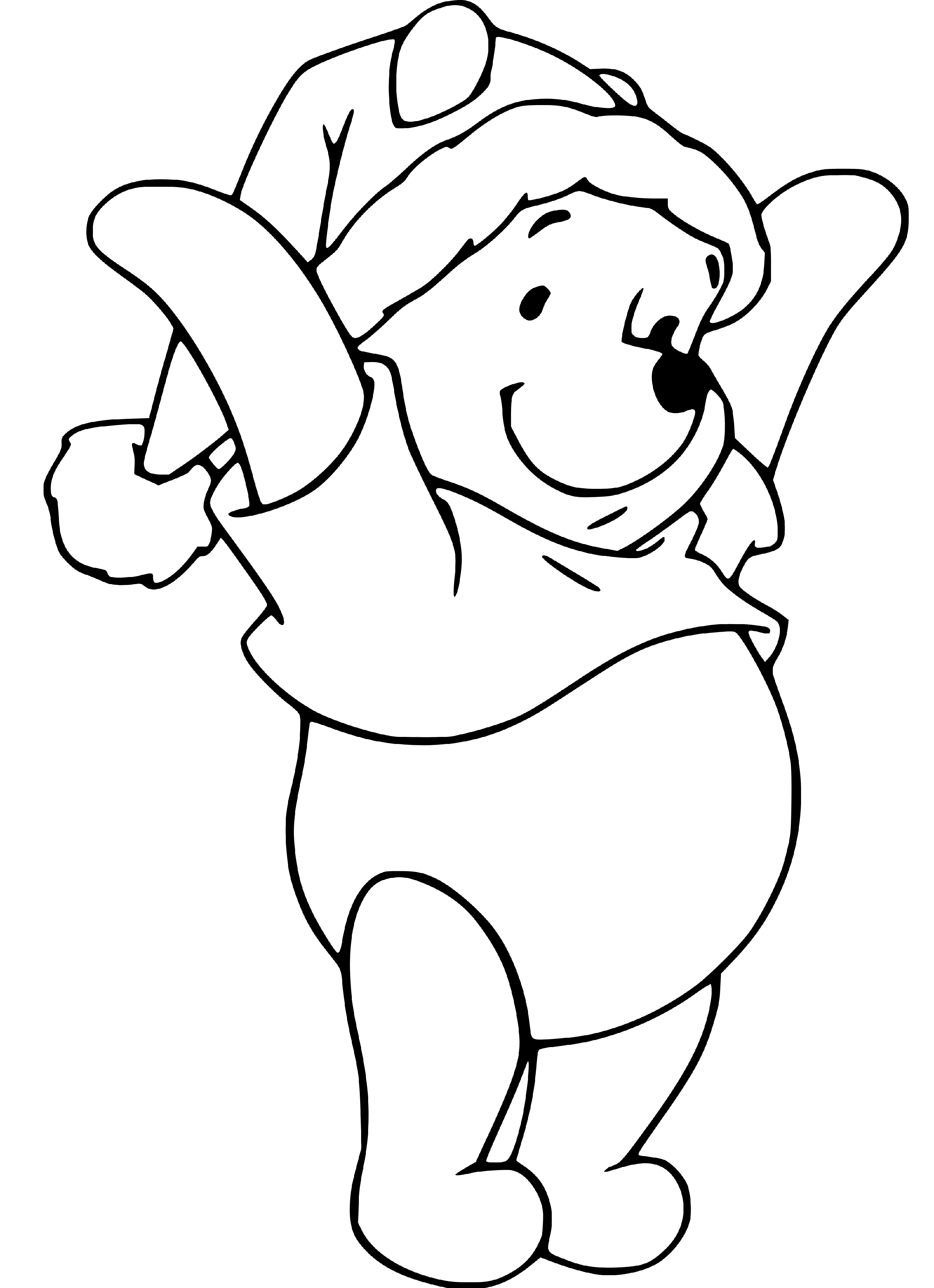 Winnie The Pooh Christmas Coloring Page for Kids Printable - SheetalColor.com