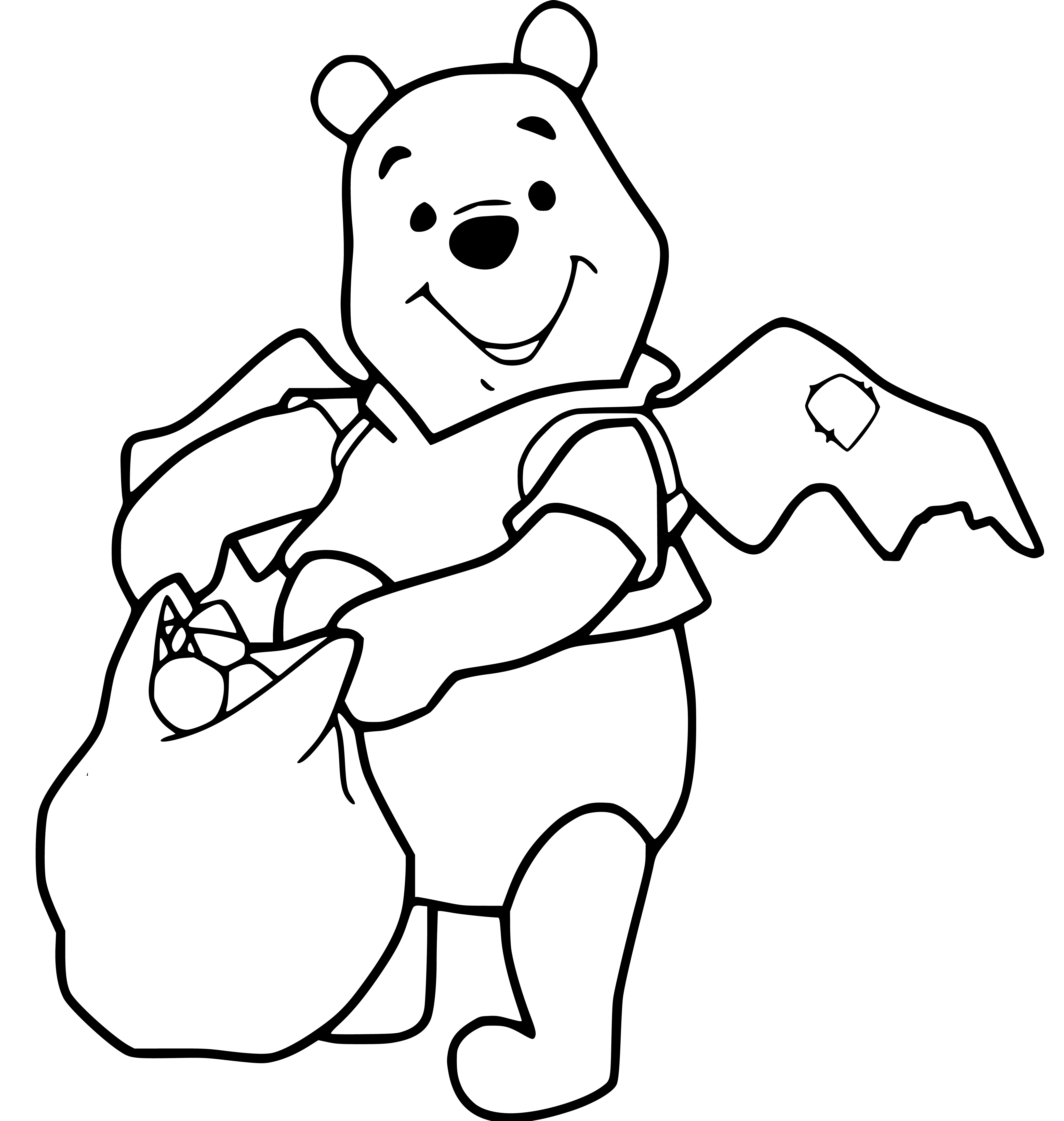 Winnie The Pooh Easter Holiday Coloring Page for Kids - SheetalColor.com