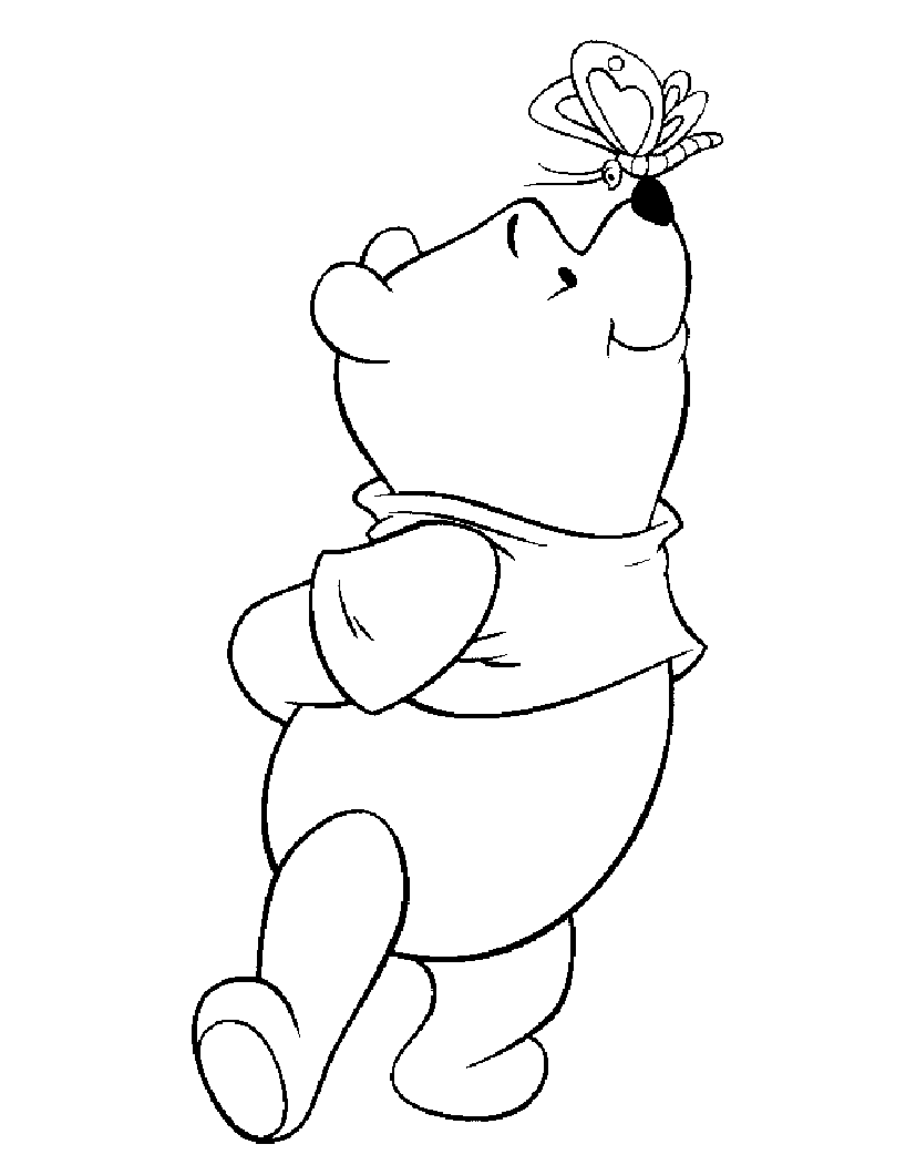 Winnie the pooh to color for kids - SheetalColor.com