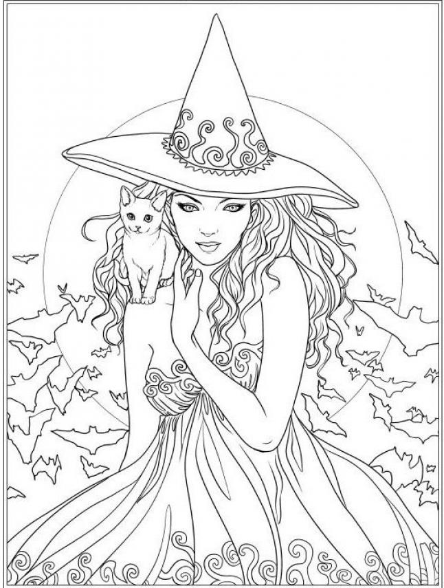 Witch Girl coloring sheet - SheetalColor.com