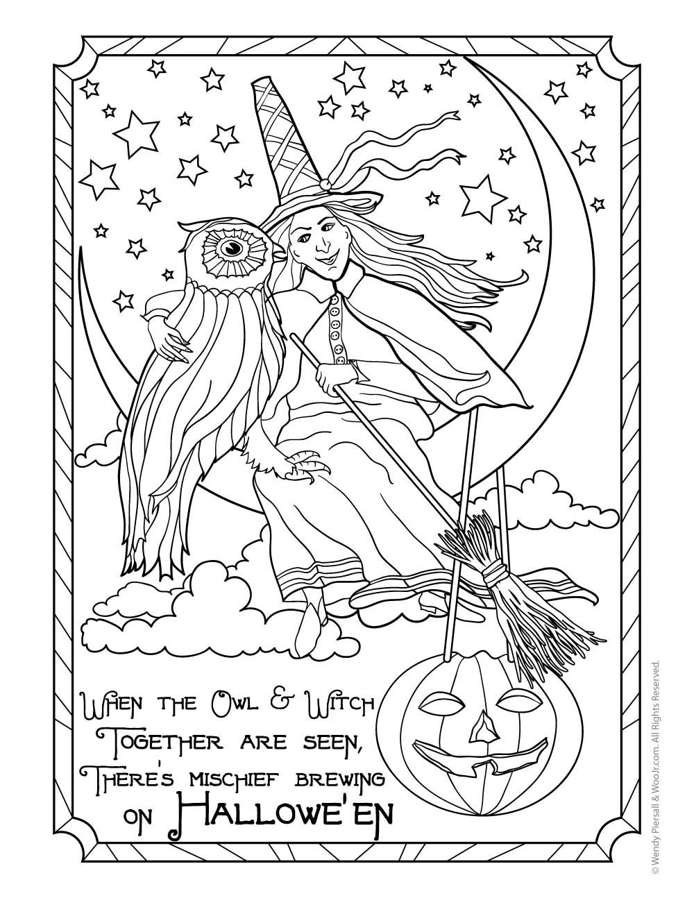 Free Printable Witch Coloring Pages For Kids - SheetalColor.com