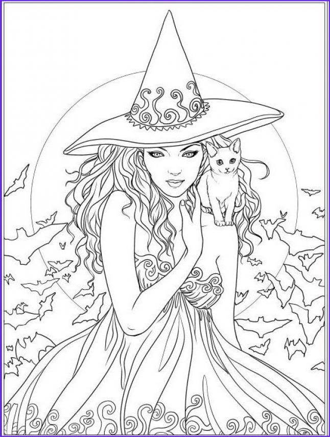 Witch Mandala coloring sheet - SheetalColor.com