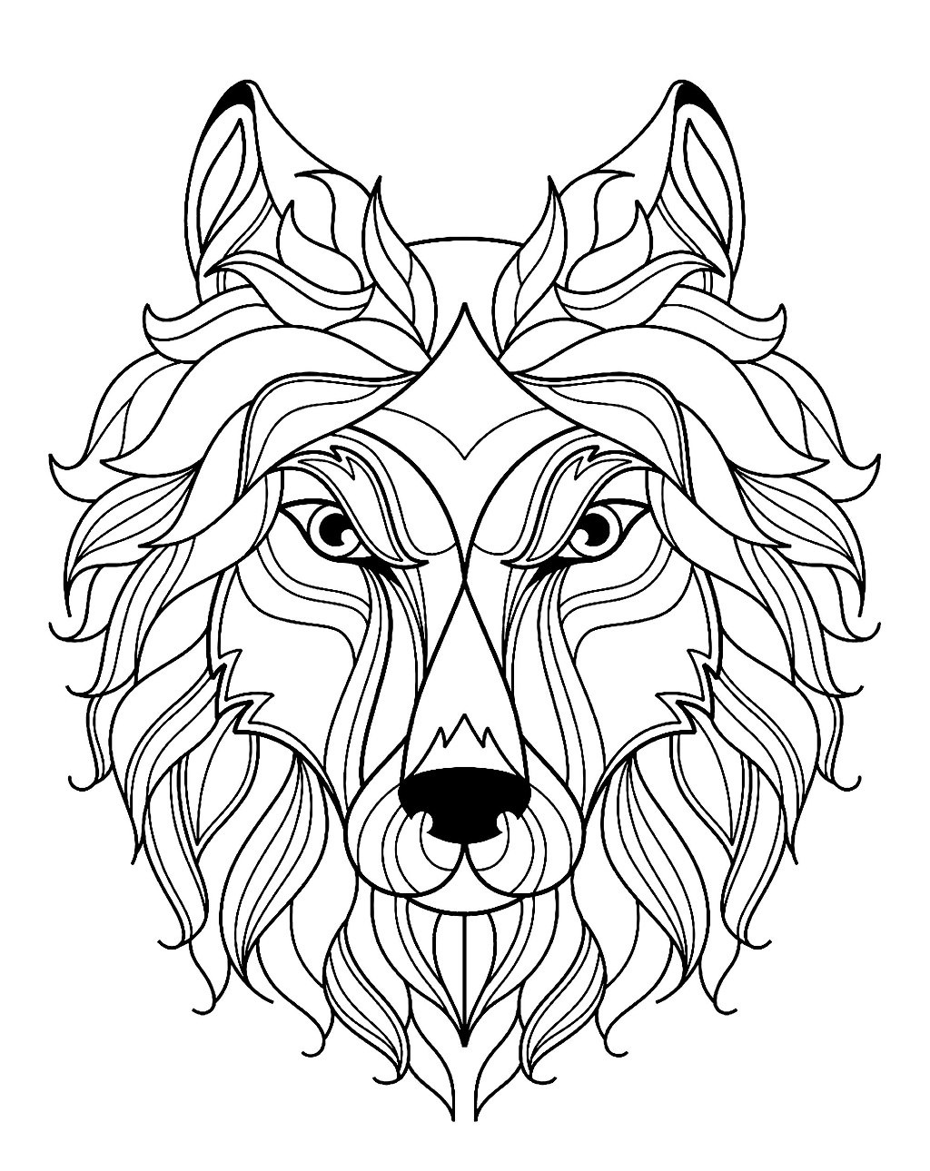 Wolf Fae Coloring Page for Kids and Adults - SheetalColor.com