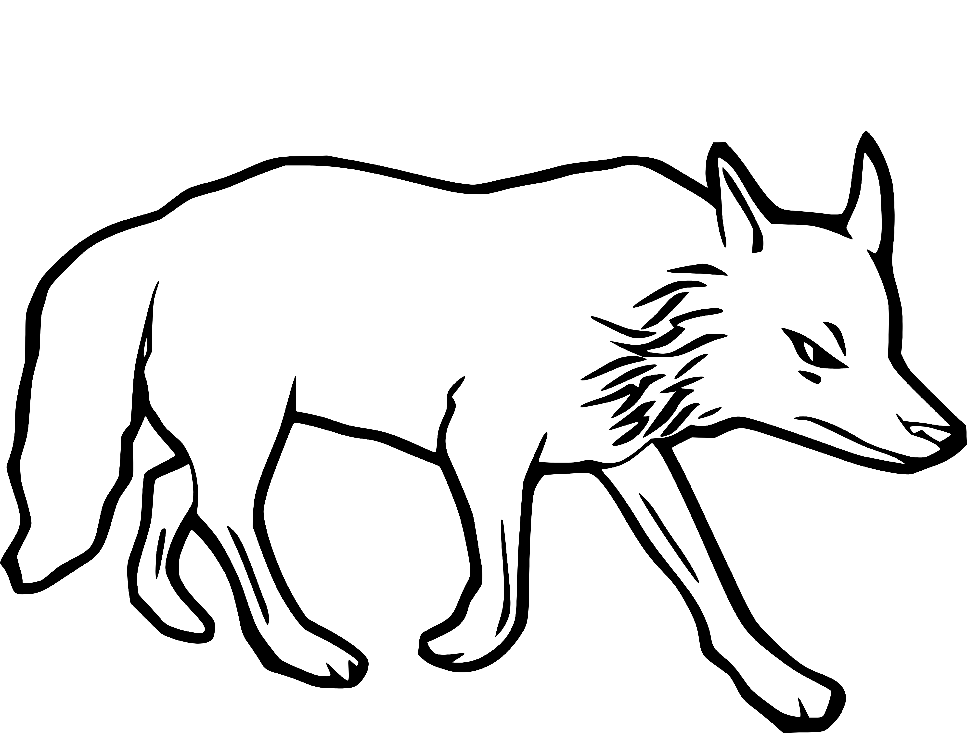 Easy Wolf Coloring Page for Kids Printable and Free - SheetalColor.com