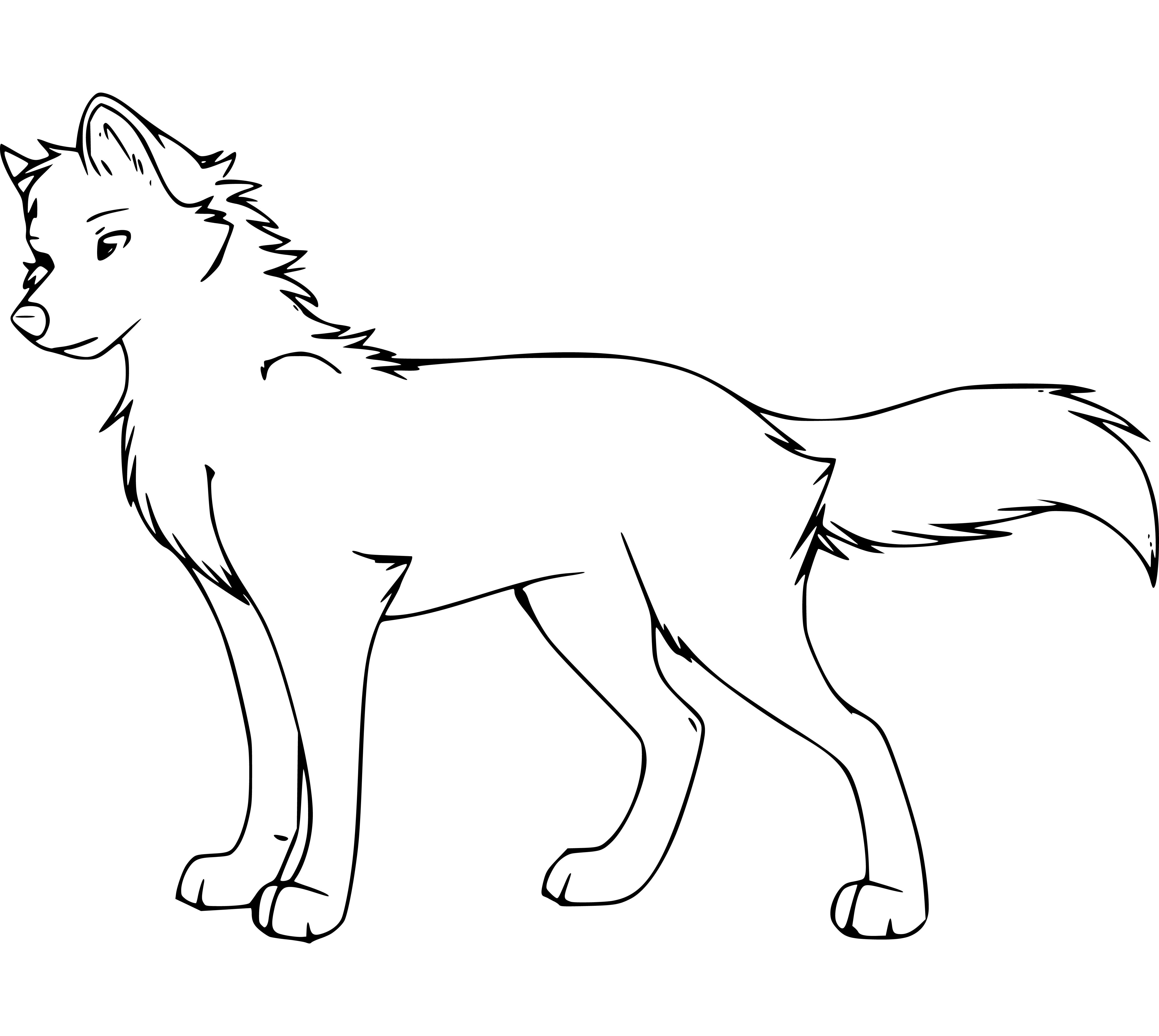 Wolf Coloring Page easy and simple for Kids to Print - SheetalColor.com